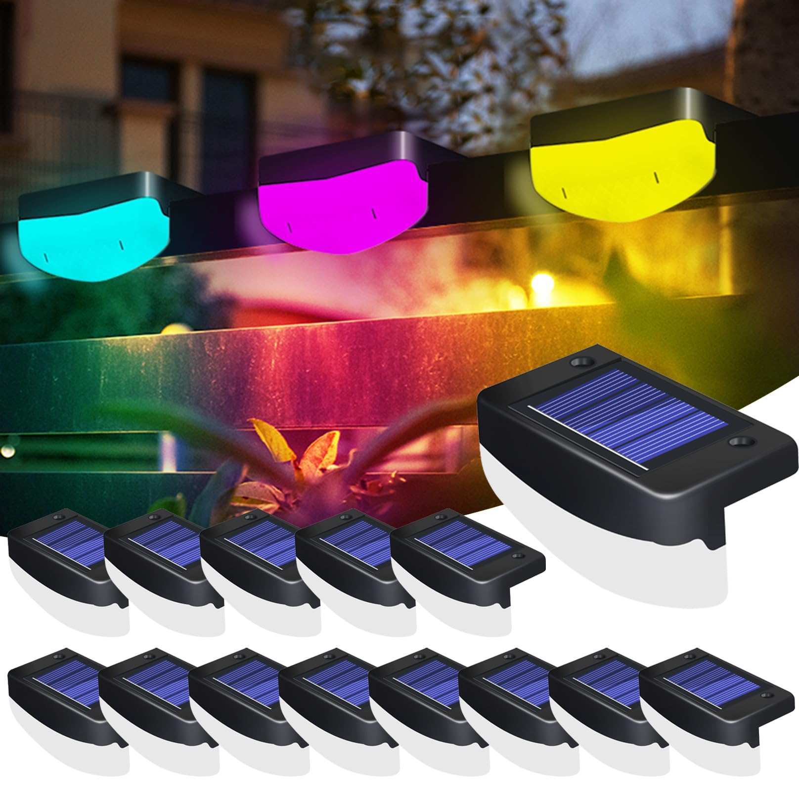 Confezione Da 6 Luci Solari Per Scale Da Esterno, Impermeabili IP65 Diverse Modalita Di Colore Per Scale Da Giardino Gradini Terrazze E Vialetti 95869006