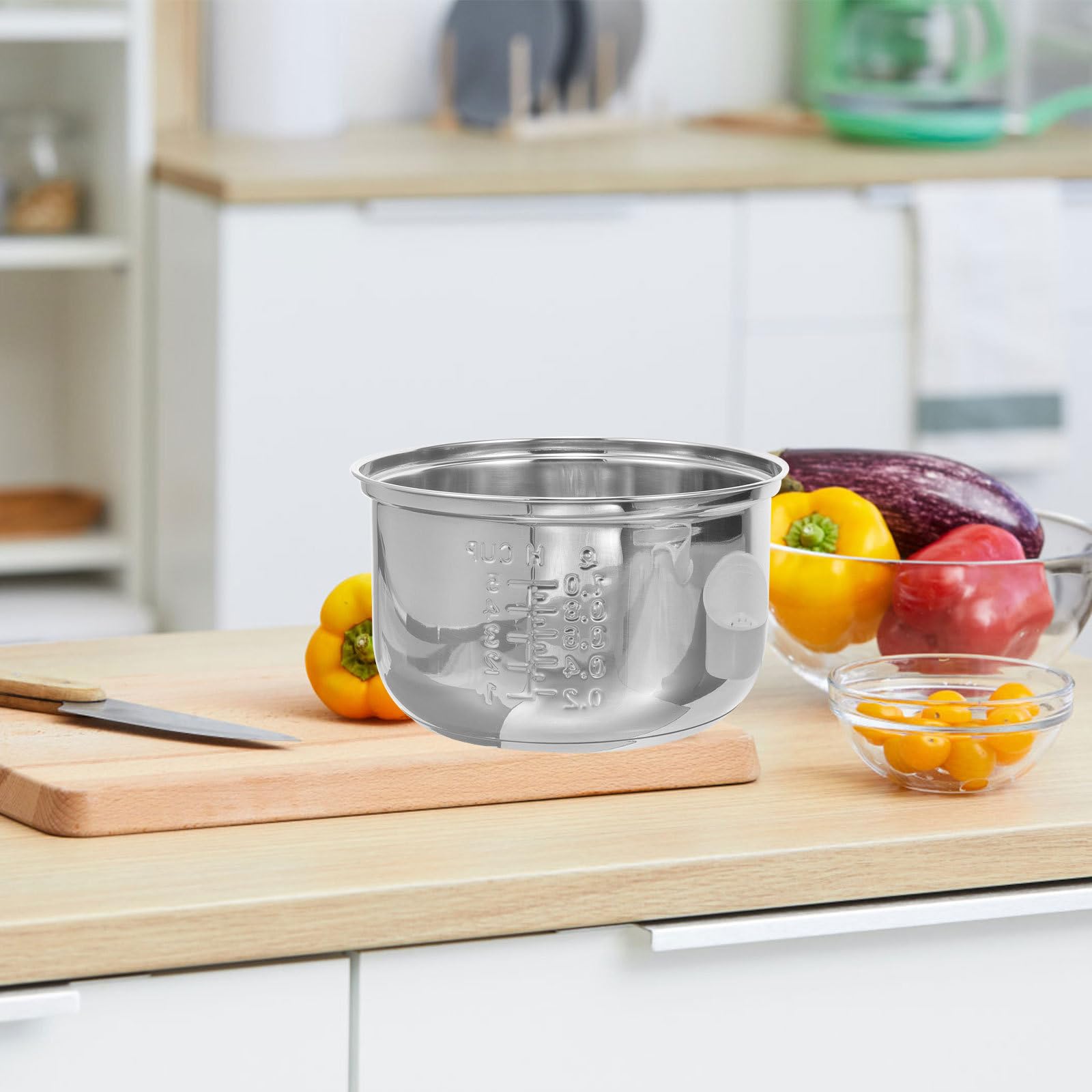Amosfun Cuiseur à riz intérieur 2 L en acier inoxydable antiadhésif pour cuiseur à riz asiatique accessoire de cuisinière électrique