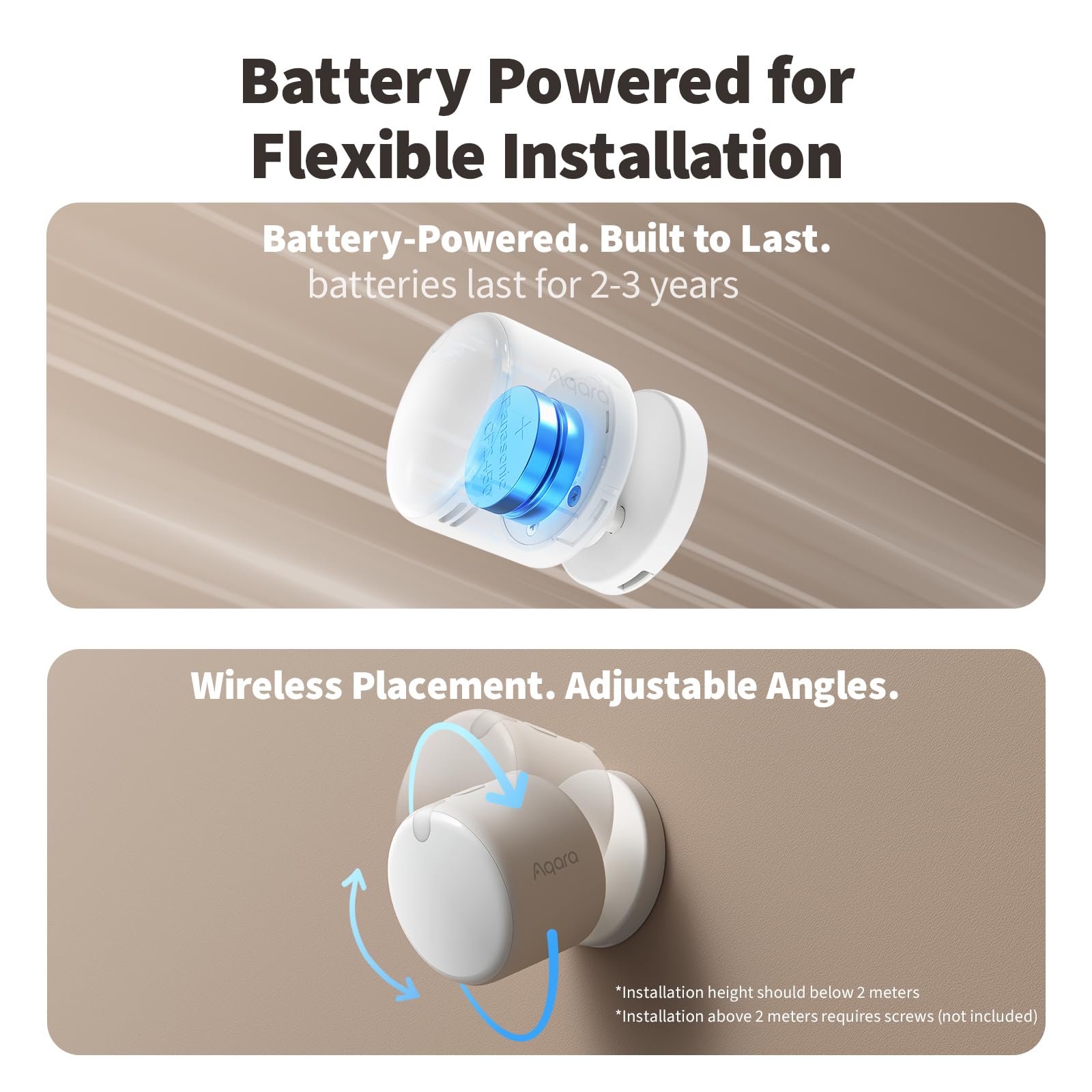 Aqara Sensor de Presencia Inalámbrico 5 en 1 FP300, Thread/Zigbee, mmWave Radar+PIR, Sensor de Movimiento/Presencia/Luz/Temperatura/Humedad, Admite HomeKit, Home Assistant, Alexa y Google Home