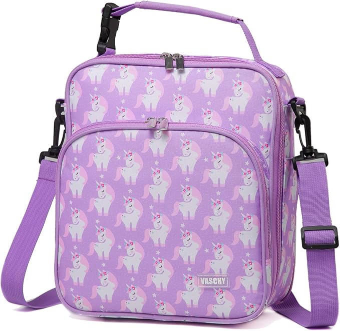 VASCHY Lunch Boxes Bag for Girls, Reusable Lunch Box