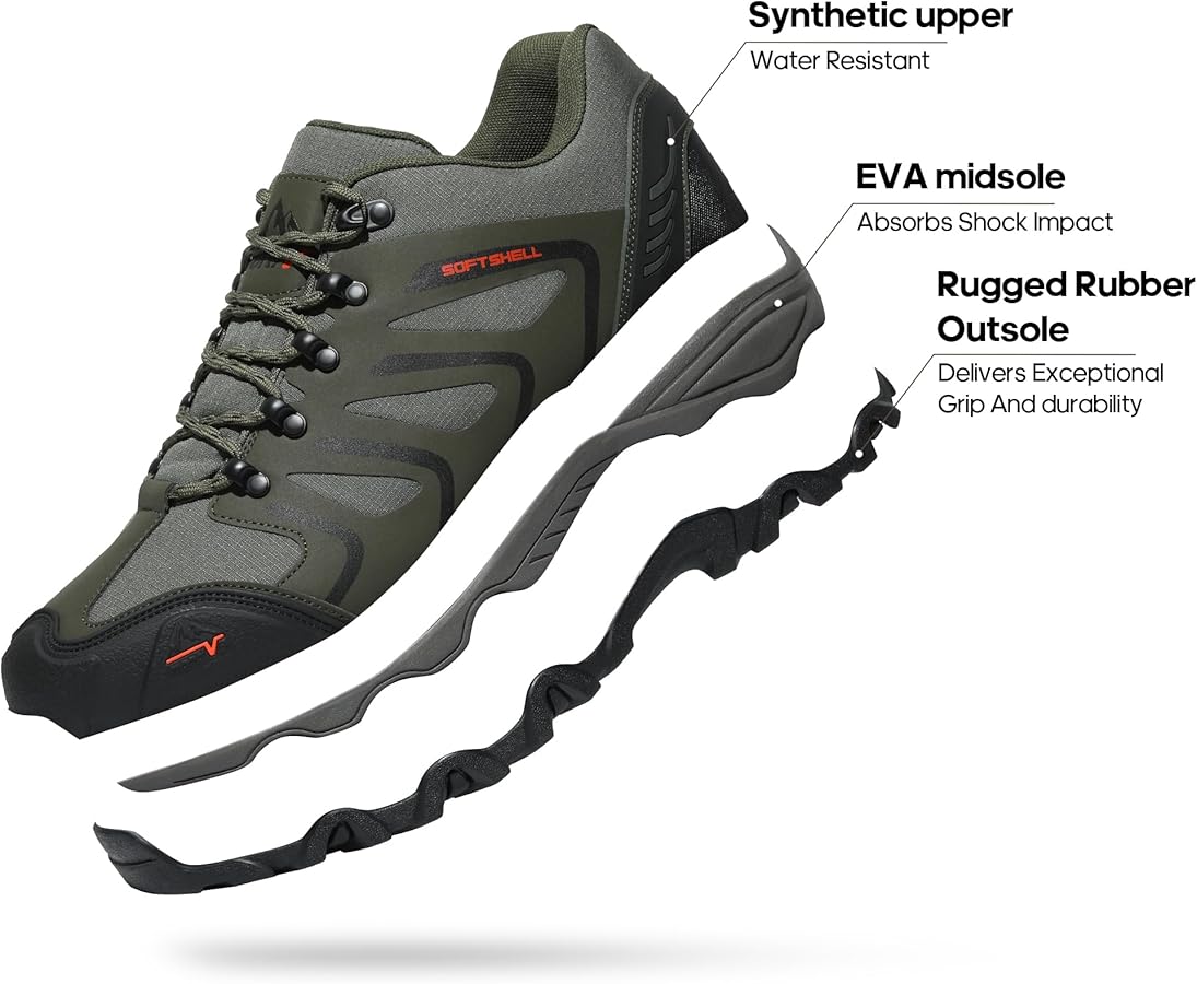 NORTIV 8 Men's Low Top Waterproof Hiking Shoes Outdoor Lightweight