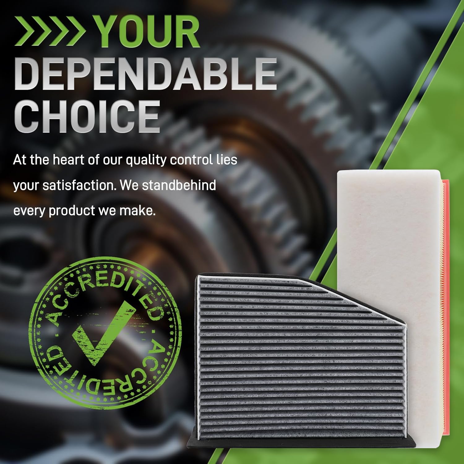 CA9711 CF10373 Engine and Cabin Air Filter Combo Set Compatible with Audi A3 Q3 TT TTS Compatible with Volkswagen 2009-2018 Only for 2.0L 4Cyl L