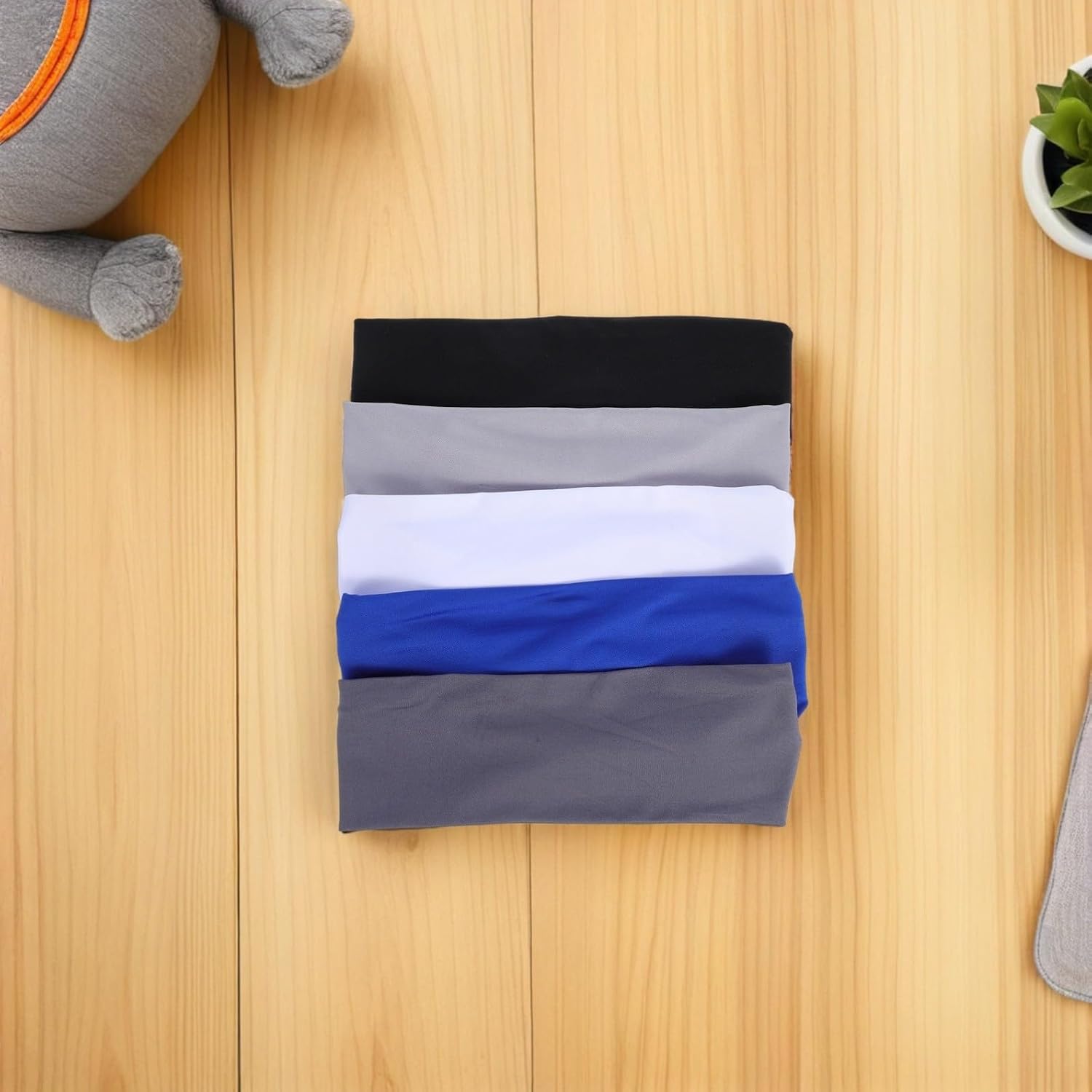 Ciieeo 5pcs Sports Headbands for Boys Youth Headband for Sports Wicks Away Sweat with Snug Fit Elastic Polyester Spandex Bands for Soccer and Physical Activities