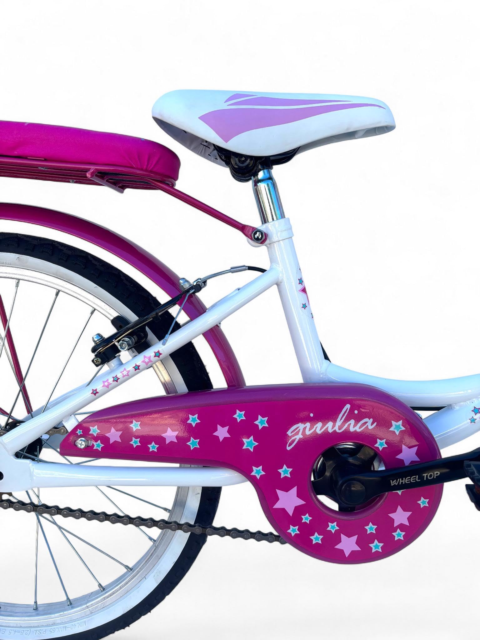 MADICKS Bicicletta Bambina da 6 a 8 anni, Misura 20 Pollici, Bici da Passeggio con Cestino Floreale Rosa (altezza bambina: 1,20-1,35 m) Bianco-Rosa · Design Italiano · Telaio Robusto · Colori Vivaci