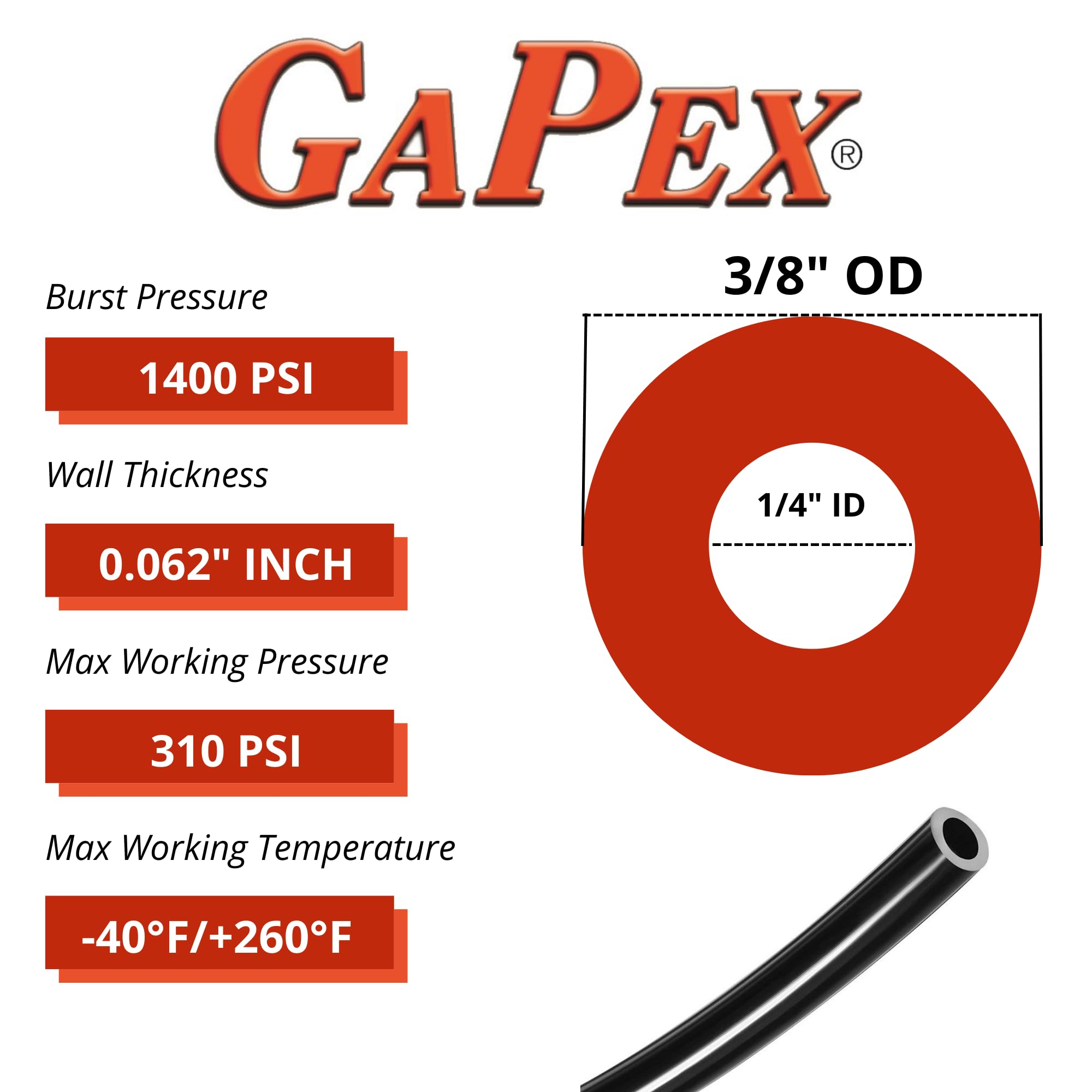 100 Feet 3/8" DOT Approved Brake Hose - Nylon Tubing Double Wall Reinforced