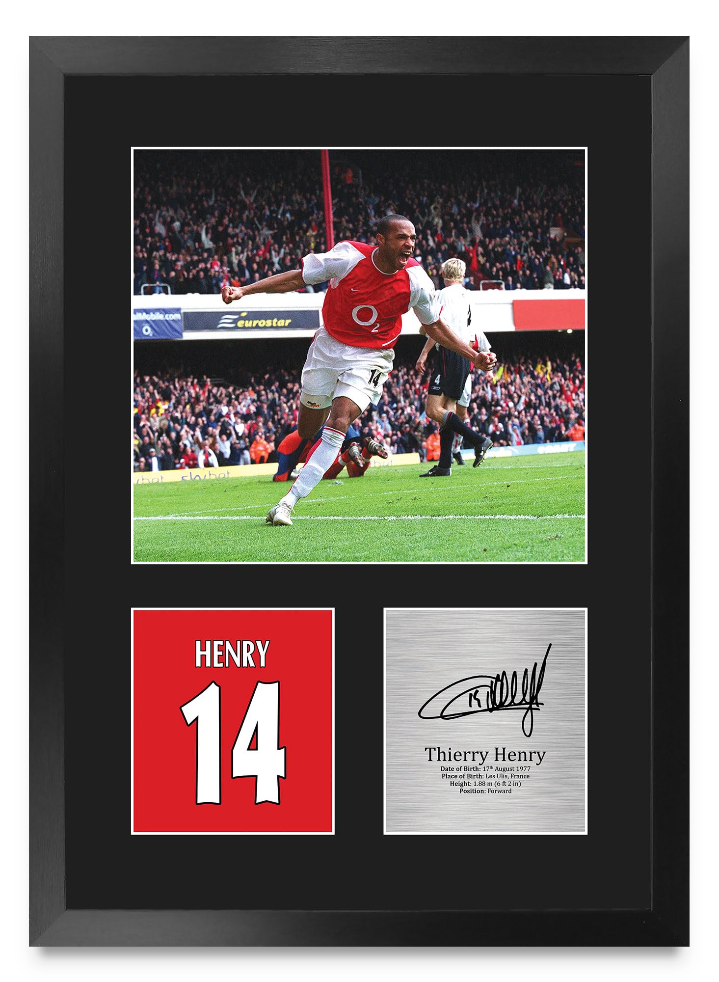 HWC Trading Thierry Henry Arsenal Gifts Printed Signed Autograph Picture for Football Fans and Supporters - A3 Portrait Framed-image-33