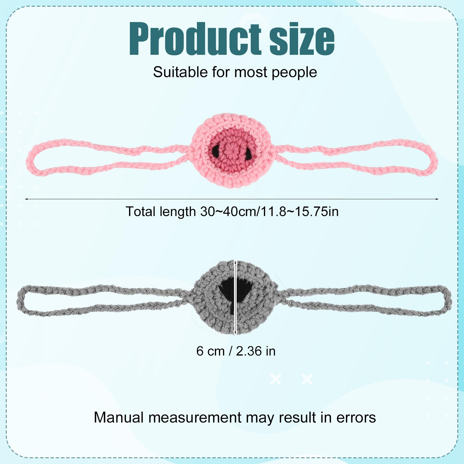 lasuroa 2pcs Nose Warmer, Windproof Wool Winter Nose Warmer Guard for a Cold Nose Crochet Cozy Nose Warmer Scarf Protector Nose Cover Sleeve for Women Men Outdoor Dust Ski (Black & Pink)