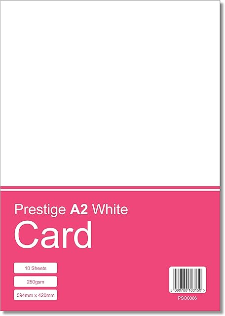 A2 White Card - 250gsm Craft Card - 10 Sheets