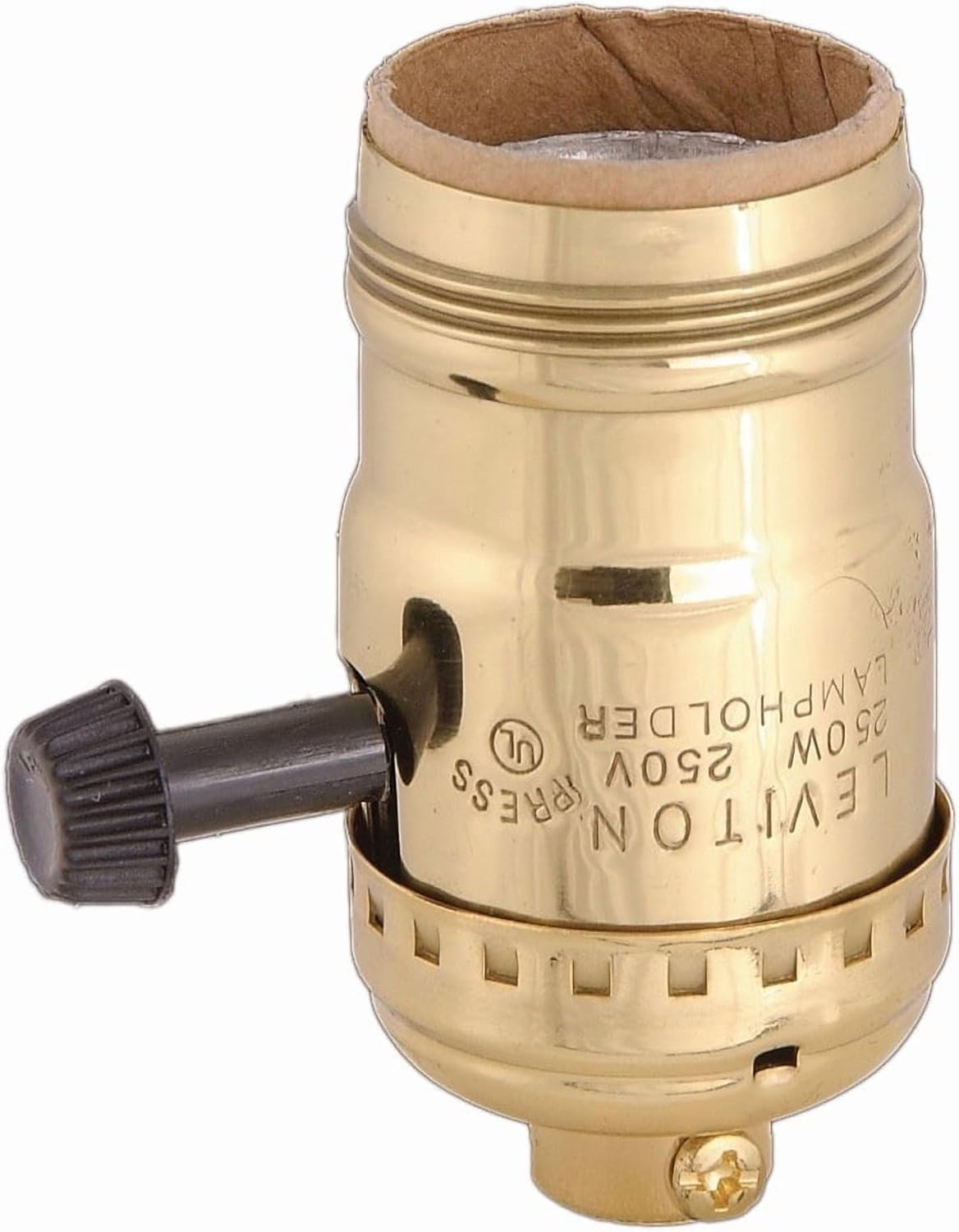 B&P Lamp® Turn Knob 3-Way Socket - Polished and Lacq. Brass Shell with UNO Thread