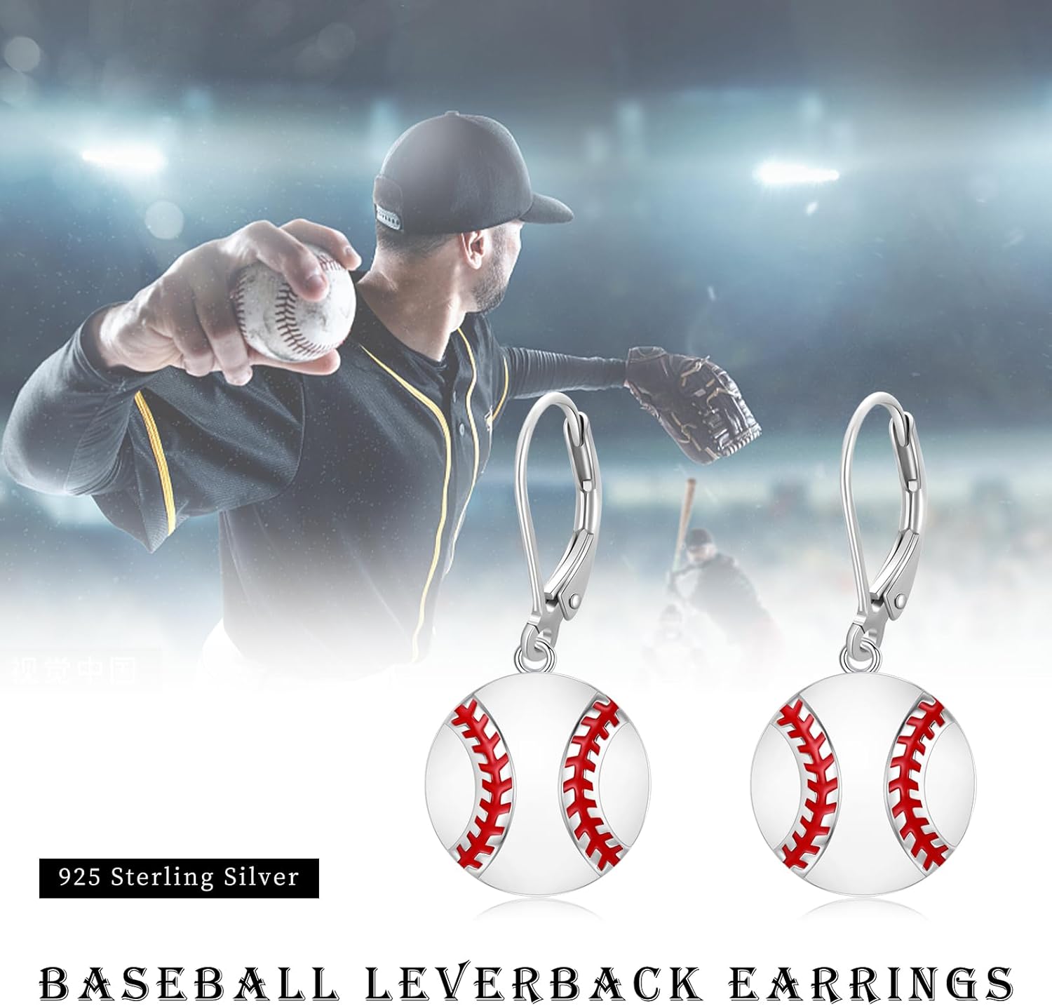 JUSTKIDSTOY 925 Sterling Silver Ball Earrings Sports Leverback Dangle Drop Earrings Jewelry Gifts for Women Girls