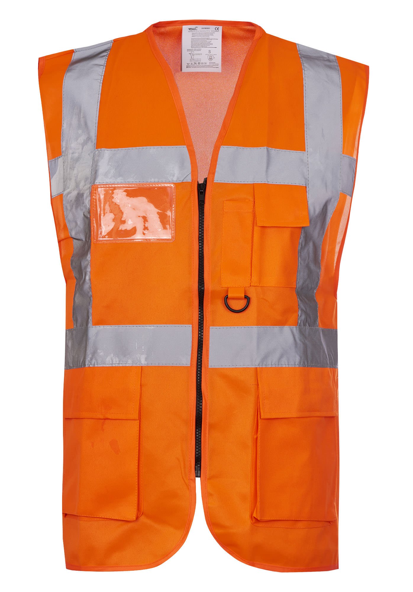 HiVis High Visibility Executive Work Safety Zip Vest Pocket waistcoat Size S-4XL (Large, Orange)