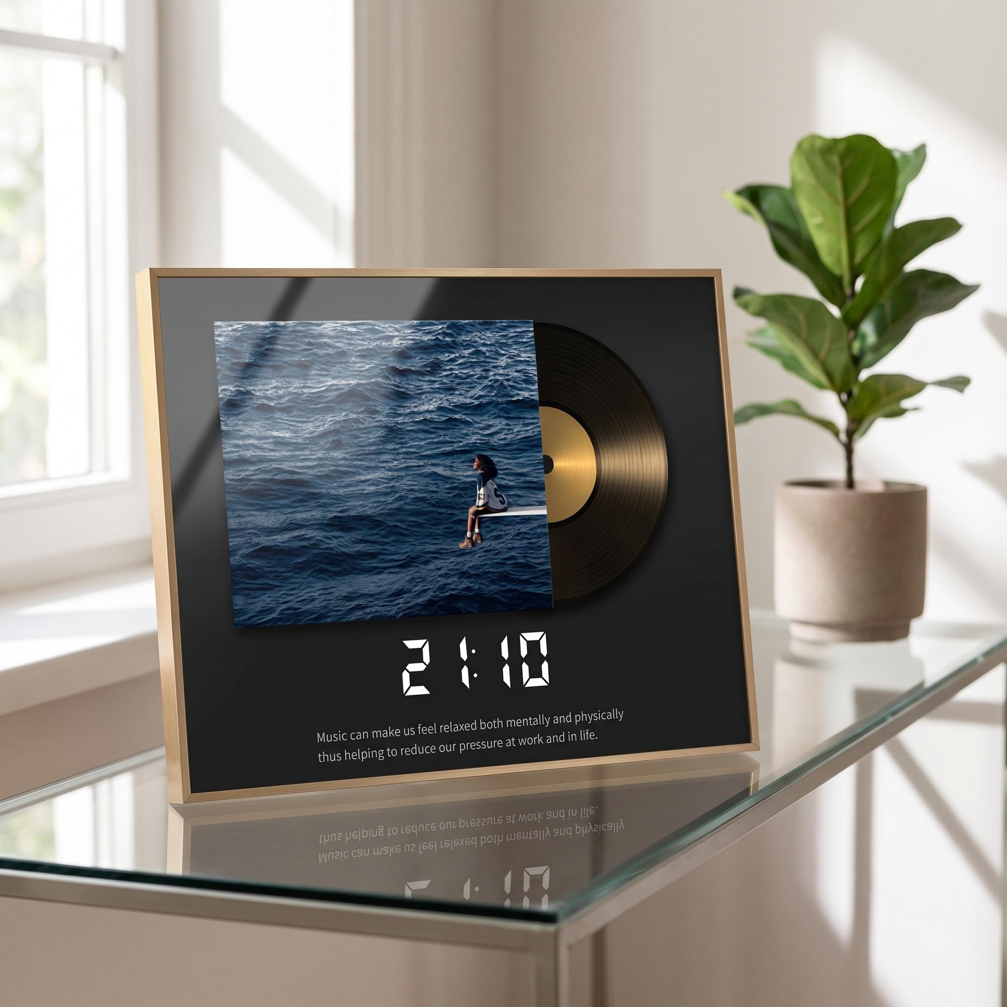 Reloj De Escritorio Digital Led, Reloj De Pared Decorativo, con Alarma, Calendario Y Termómetro, USB Silencioso, Adorno De Mesa Moderno con Marco, Ideal para El Hogar, La Oficina