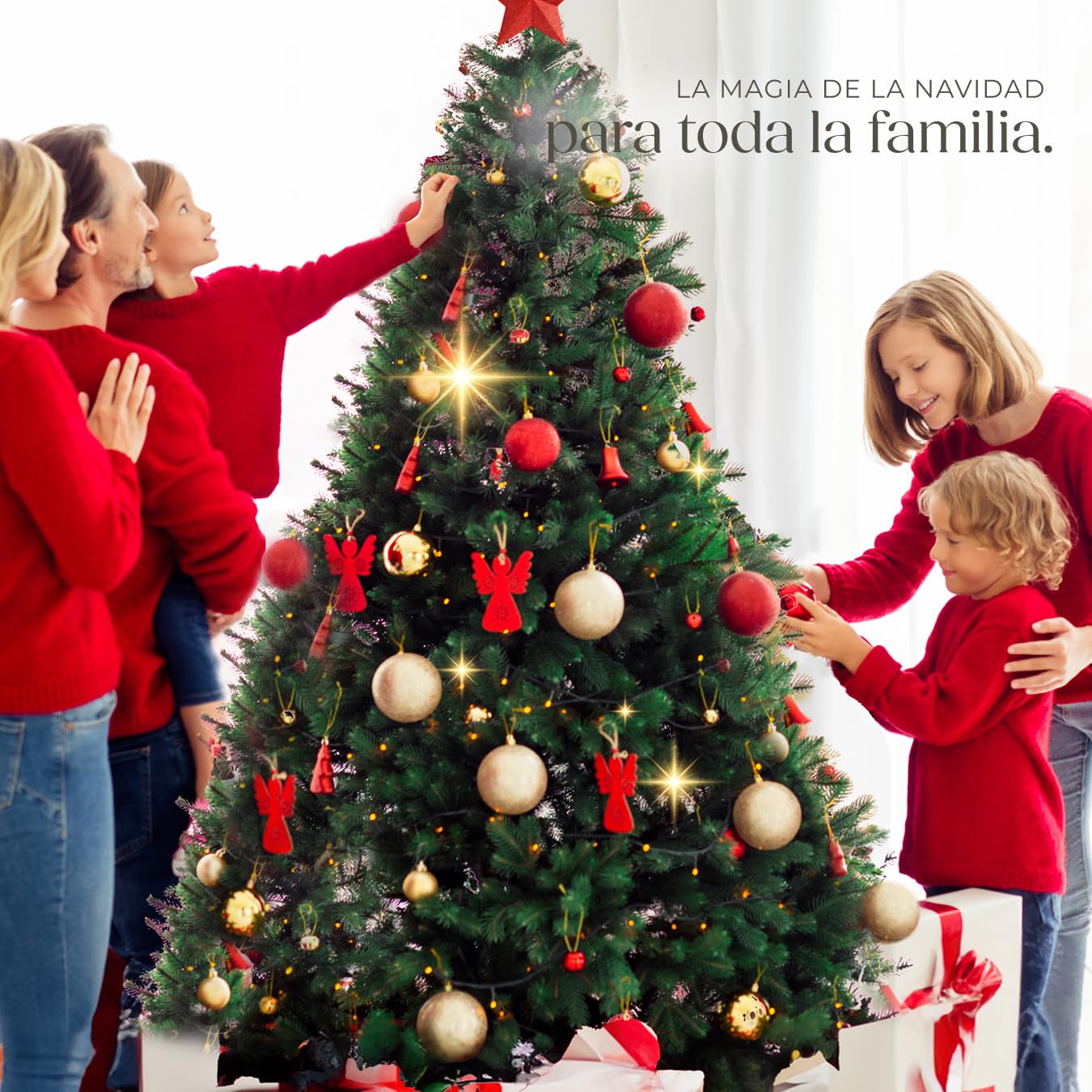 tectake® Árbol de Navidad Artificial con Soporte Metálico Plegable y Topes, Abeto Navidad con Ramas Flexibles para Adornos Navidad, Frondoso, Fácil Montaje y Almacenamiento, 180cm. y 742 Ramas, Verde