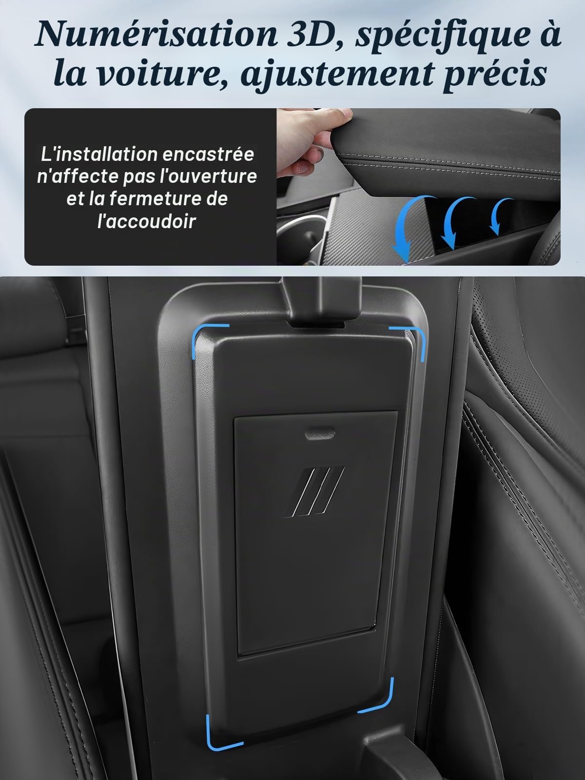 BIBIBO Boîte de rangement secrète pour accoudoir de voiture, Compartiment caché Compatible avec BMW 3er G20 G21 I3 4er G22 G23 I4, Compartiment secret pour accoudoir, Compartiment caché, Rangement