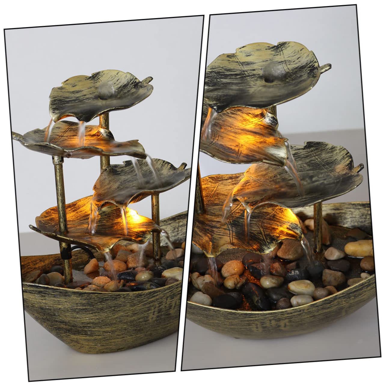 Cabilock Fontaine De Bureau Forme Lotus avec Éclairage LED Décoration Intérieur pour Salon Bureau Et Chambre