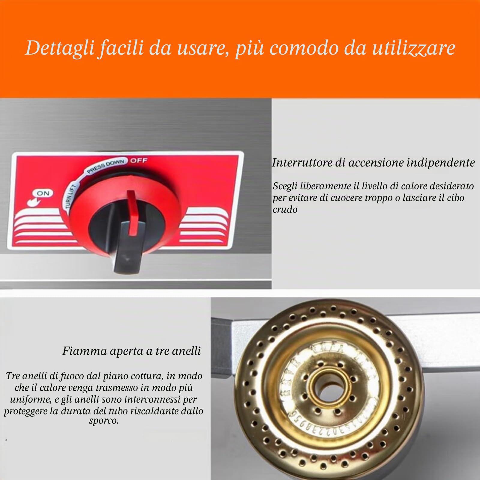 Friggitrice Professionale A Gas, Friggitrice 6Lx2 con Doppio Serbatoio, da banco in Acciaio Inossidabile per Ristorante Familiare Patatine Fritte Commercial
