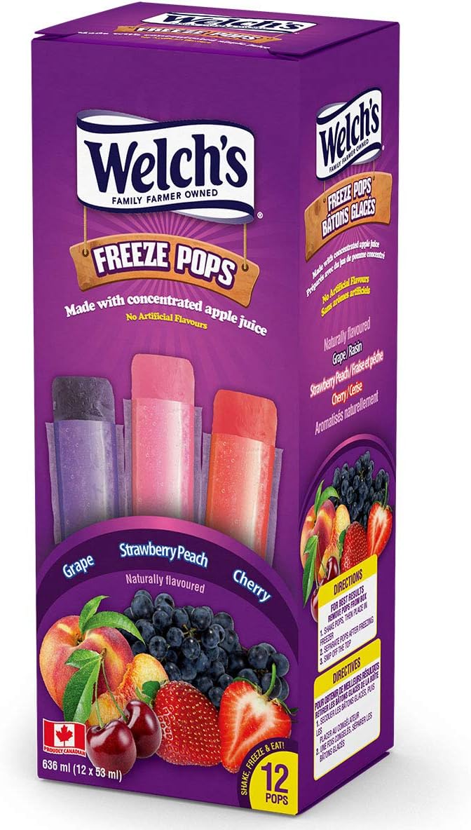 Welch's Freeze Pops Pack of 2 (12 Pops/Box, Total of 24 Pops) Amazon.ca Grocery & Gourmet Food