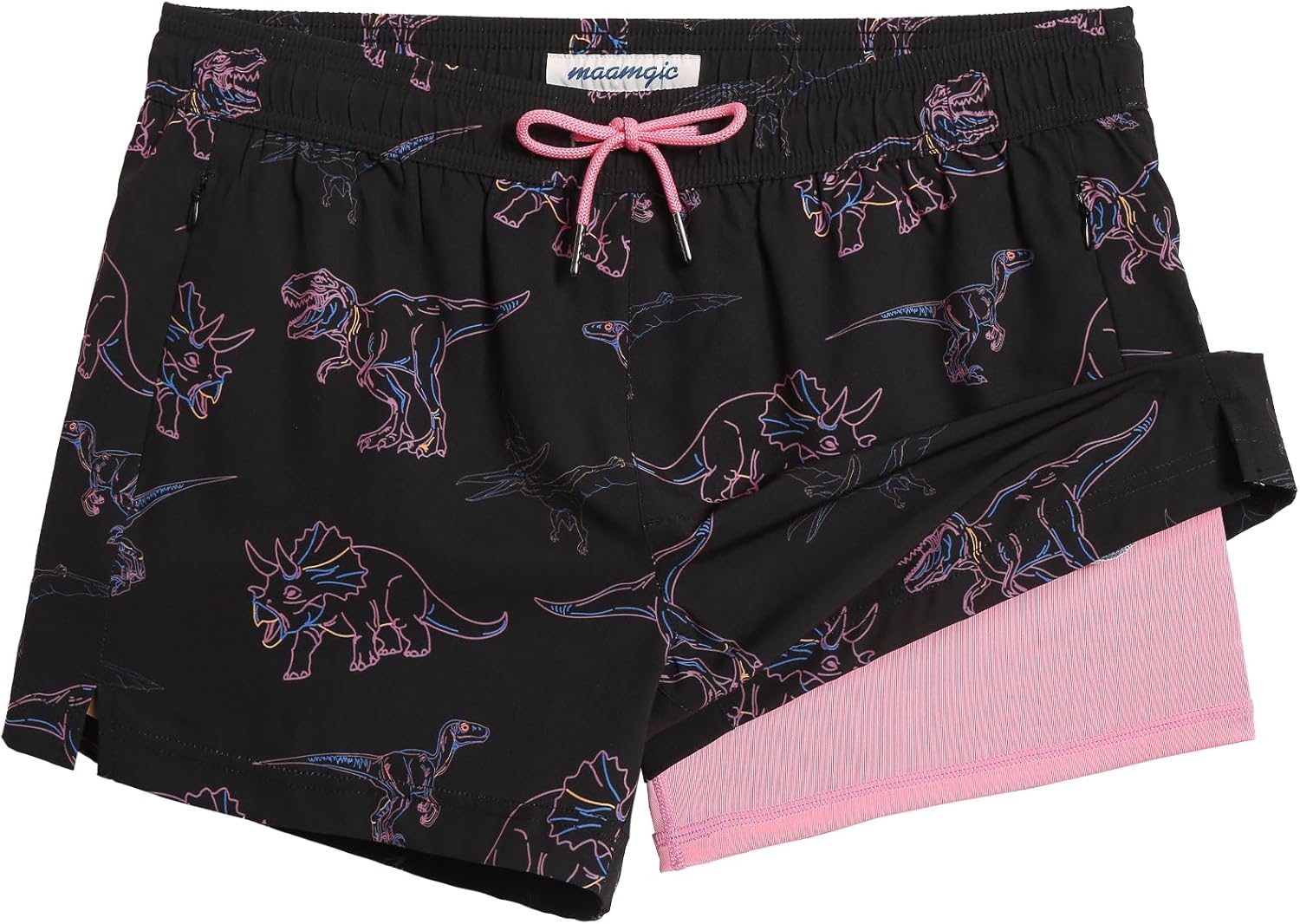 maamgic Mens Swim Trunks with Compression Liner Short Stretch Mens Bathing Suit Quick Dry Swimming Trunks Swimsuit