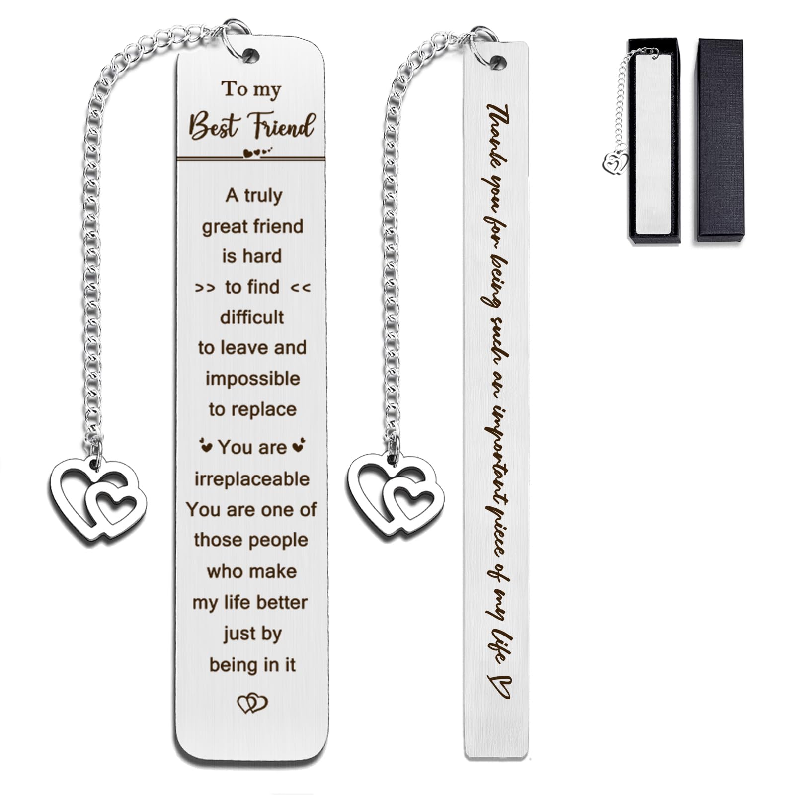 Best Friend Bookmark for Women Book Lovers Gifts Friendship Bookmarks Metal Book Marker for Reading Women Besties BFF Present Reader Book Club Gifts