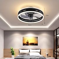 Revneey Csendes Mennyezeti Ventilátor Lámpa 50W Dimmelhető Távirányítóval és App Vezérléssel 8