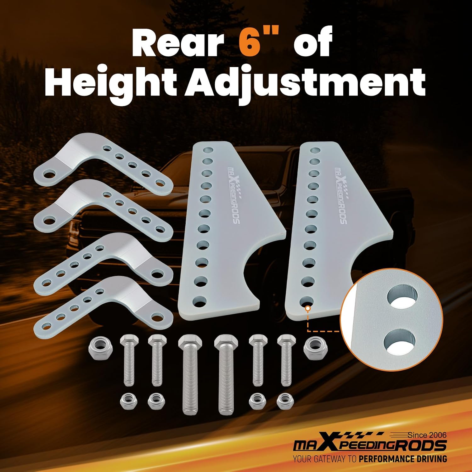 maXpeedingrods Universal Coil Over Shock Mount Kit Adjustable Lower Brackets for 3" Axle Tubes