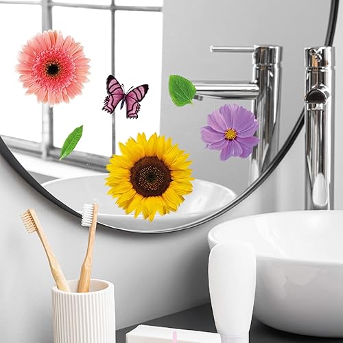 Miniatura 3 de WALPLUS Adhesivos para ventana de primavera decoración de verano doble cara reutilizables despegar y pegar extraíbles para ramo de verano de cristal