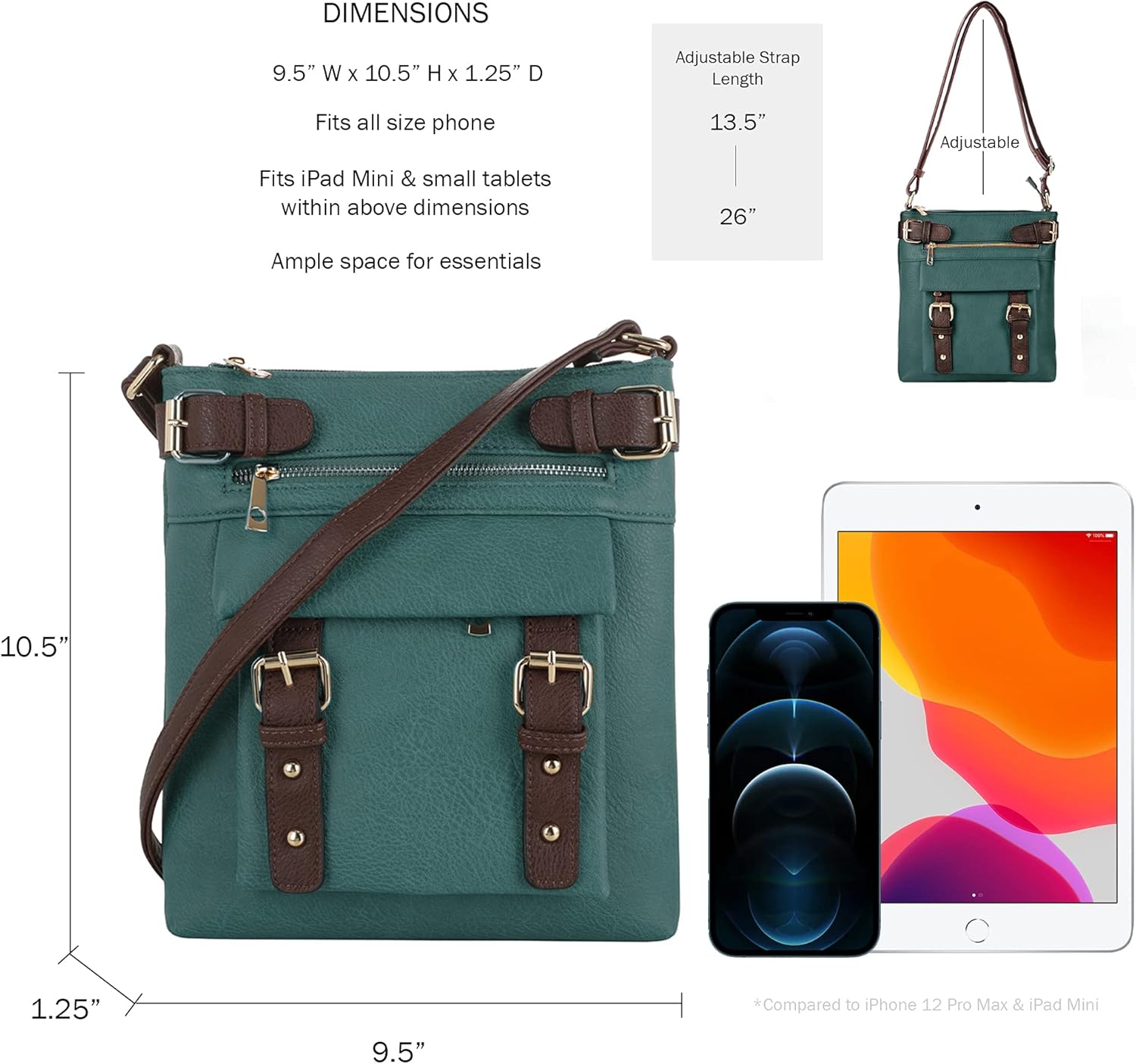 JESSIE & JAMES 2 Toned Belt Concealed Carry Crossbody Bag with Lock and Key - Image 4