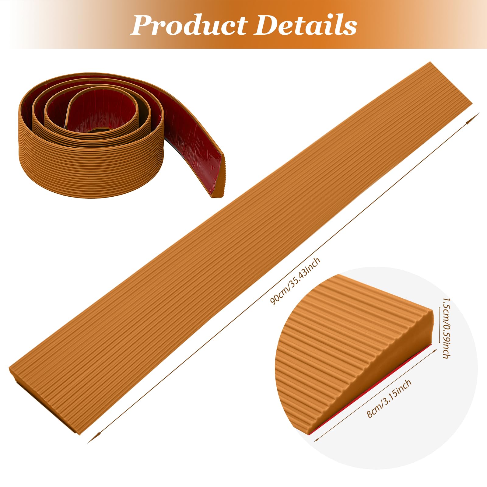 Rampa de PVC para silla de ruedas, superficie antideslizante, rampas para umbrales de puertas, rampa de umbral, rampa de goma. Rampa de acceso para silla de ruedas, cochecitos, andadores o patinetes