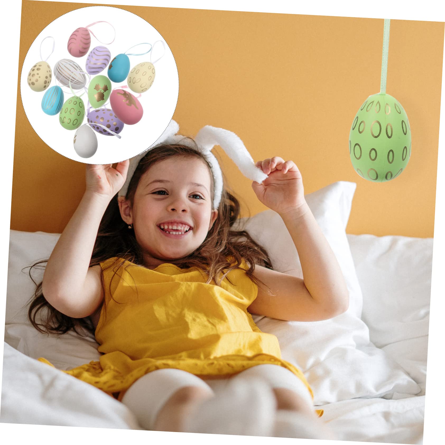Cabilock 5 Set Uova Di Pasqua Easter Egg Ornamenti Per Uova Decorazione Di Pasqua Ciondolo Albero Ornamenti Appesi Per Festival Decorazione Da Appendere All'uovo Plastica 12 Pezzi * 5