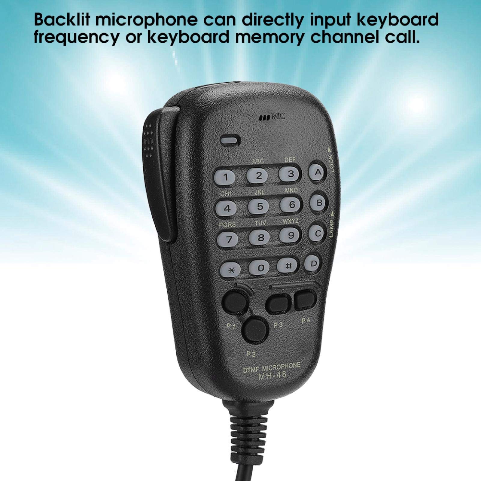 Microphone Haut-Parleur Radio bidirectionnel, Micro Portable MH-48 DTMF 6 Broches Compatible pour la Station de Radio FT-7800R, FT-7800E, FT-7800, FT-7900R, FT-8800R, FT-8800E,