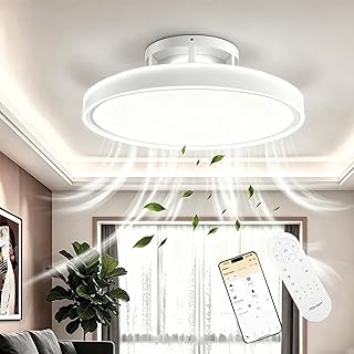 YEELIGHT Deckenventilator mit Beleuchtung, 74W Dimmbar Leise Deckenlampe Ventilator mit 6 Geschwindigkeiten & Fernbedienung Timer, Sommer Winterbetrieb, Smart Deckenleuchte für Schlafzimmer Wohnzimmer