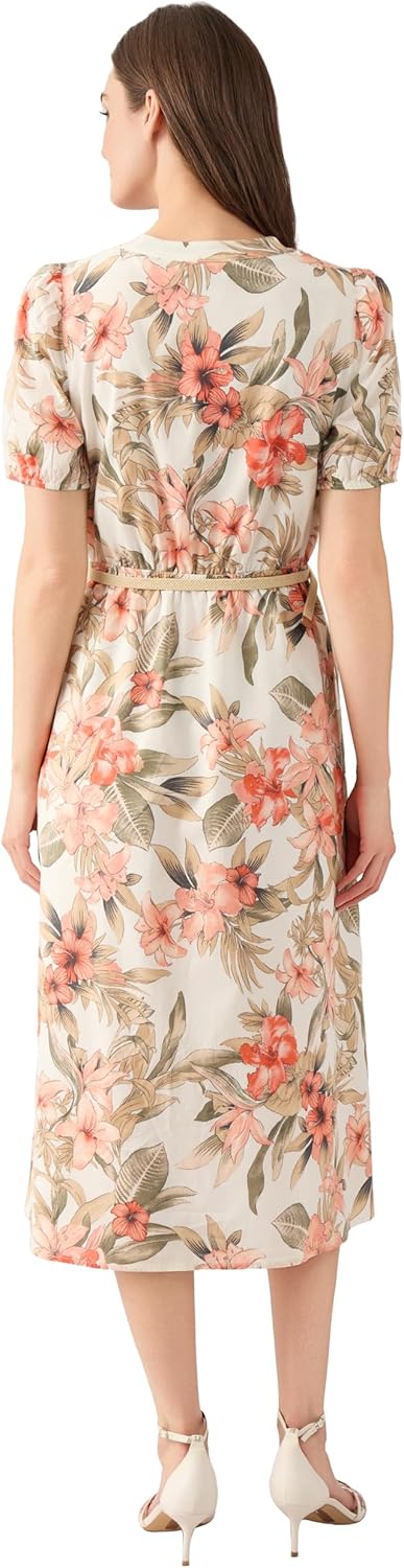 Kasper Women's Short Sleeve Floral Print Shirtdress