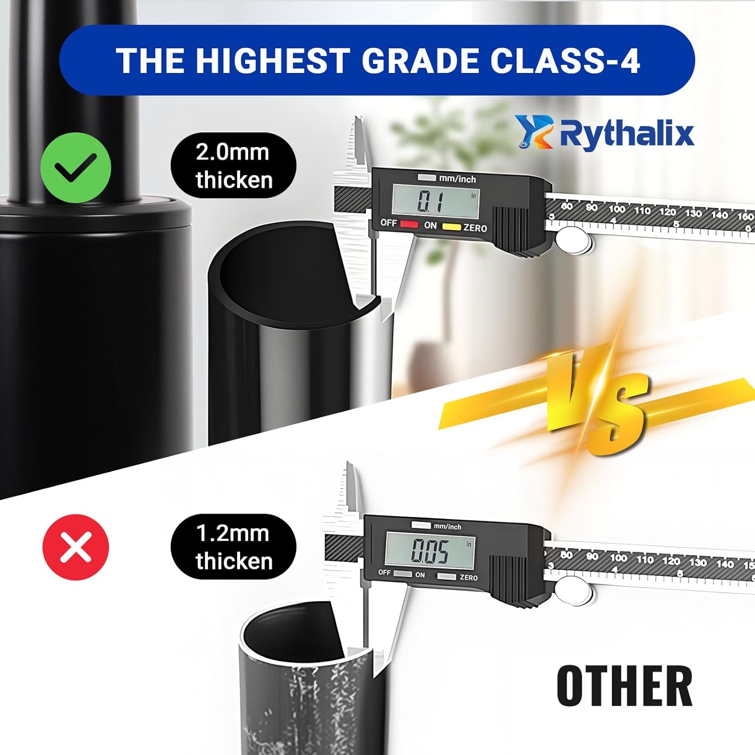 2.4 Inches Short Office Chair Gas Lift Cylinder Replacement - Heavy Duty 1000lbs Class 4 Hydraulic Lift with Silent 360° Rotation, Universal Fit for Sinking Desk/Gaming Chairs