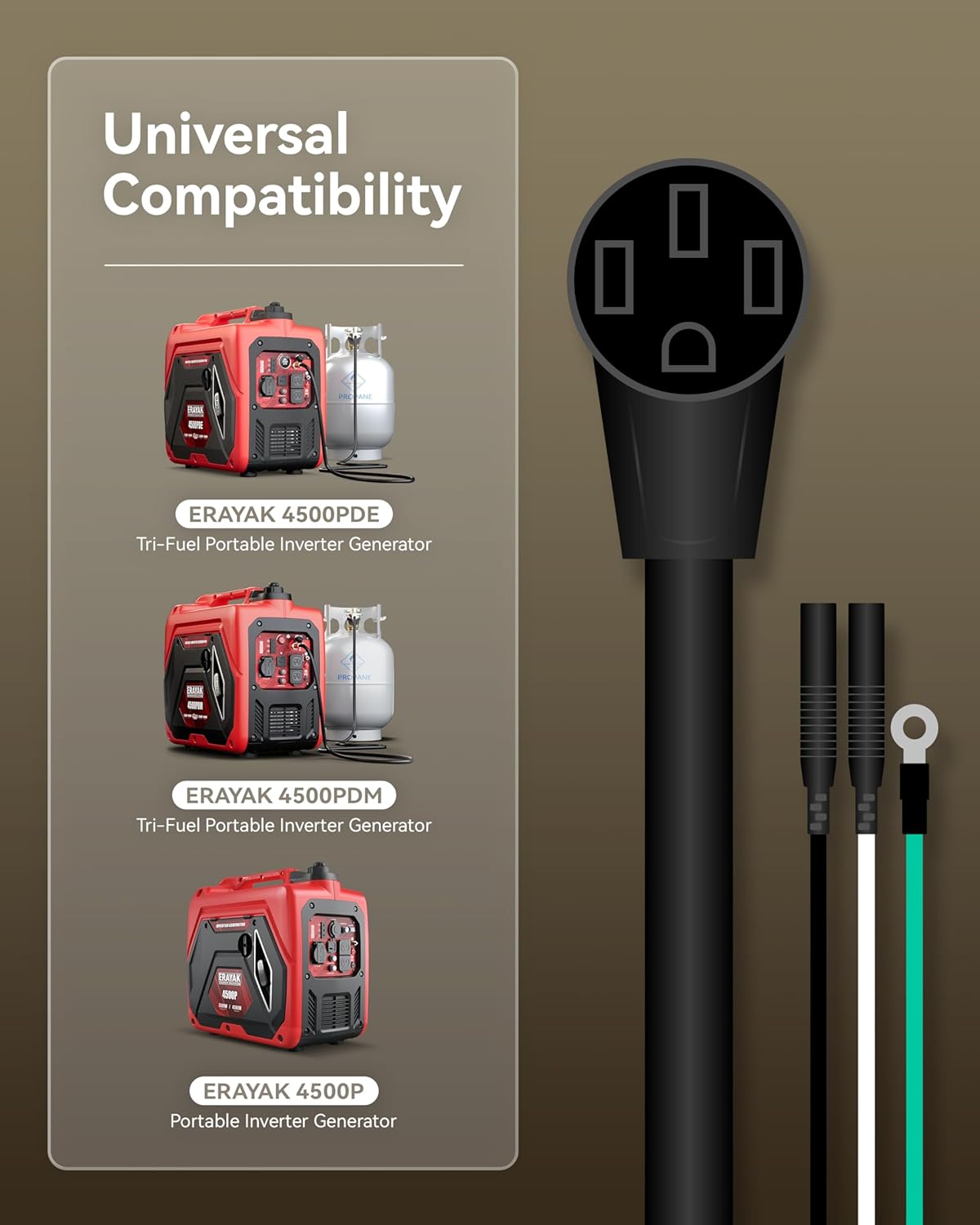 ERAYAK 50 Amp Parallel Cord Kit for Generator 120V 50A RV (14-50R), cUL Listed Inverter Generator Parallel Connection Kit for Combine Power Suitable 4500P 4500PDE and 4500PDM