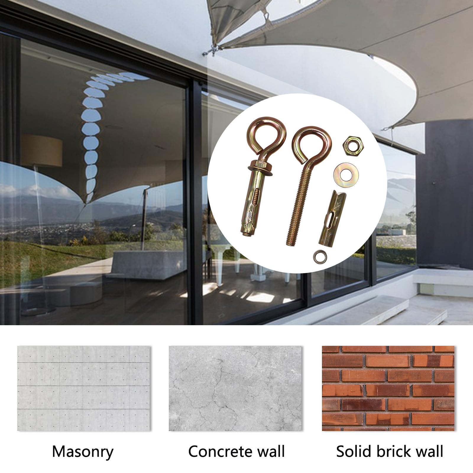 Concrete Eye Bolt Anchors - Secure Brick & Masonry -5 Concrete Eye Bolt Anchors - Secure Brick & Masonry -5