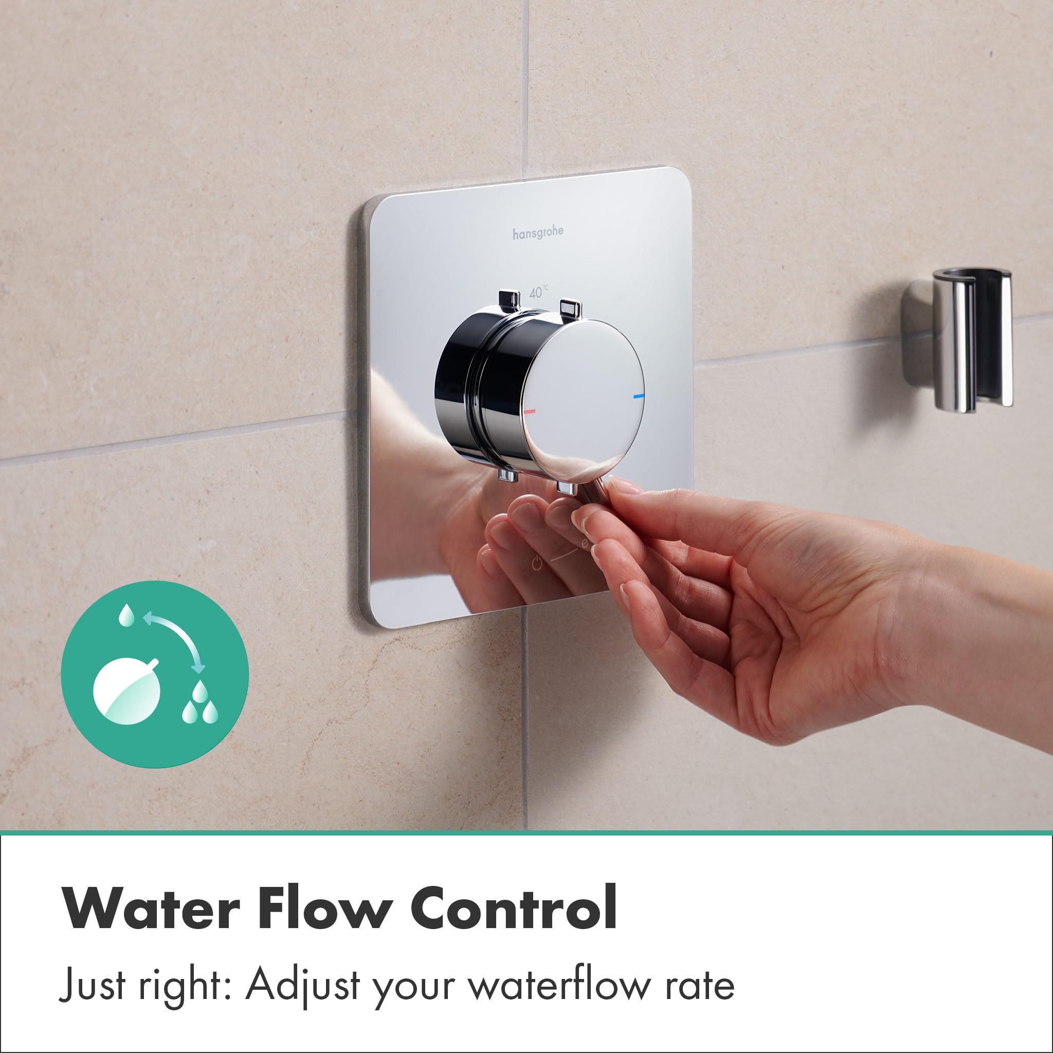 hansgrohe Ecostat Comfort Q - bateria termostatyczna podtynkowa, armatura łazienkowa z zabezpieczeniem przy 40 °C, termostat, kran do 1 odbiornika, chrom, 33712000