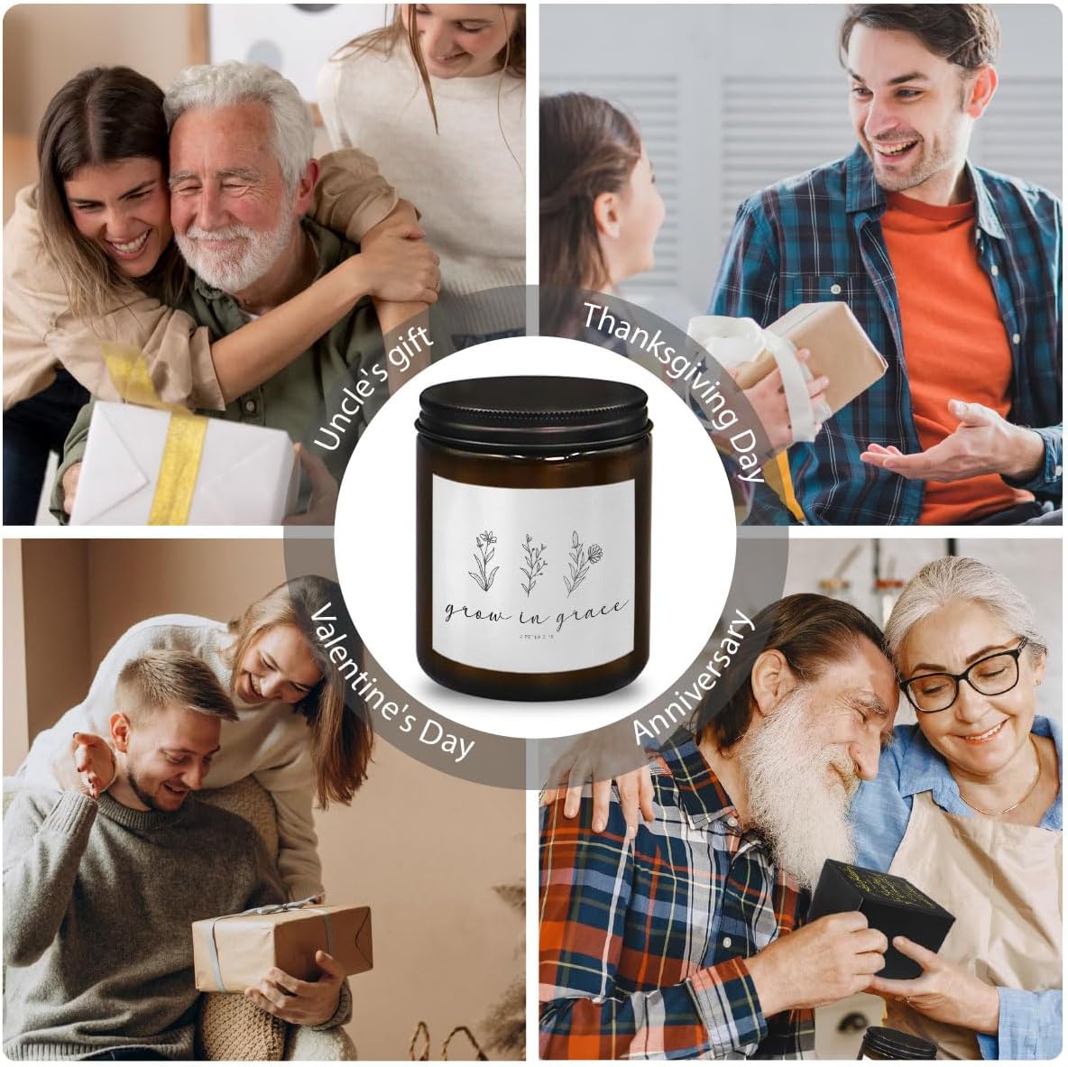 Christian Bible Verse Scented Candels, Christian Gifts for Women Friends, Grow in Grace, Religious Scripture Soy Wax Candles, Pine Scented Candles, 8 oz 60 Hour Burn - Image 6