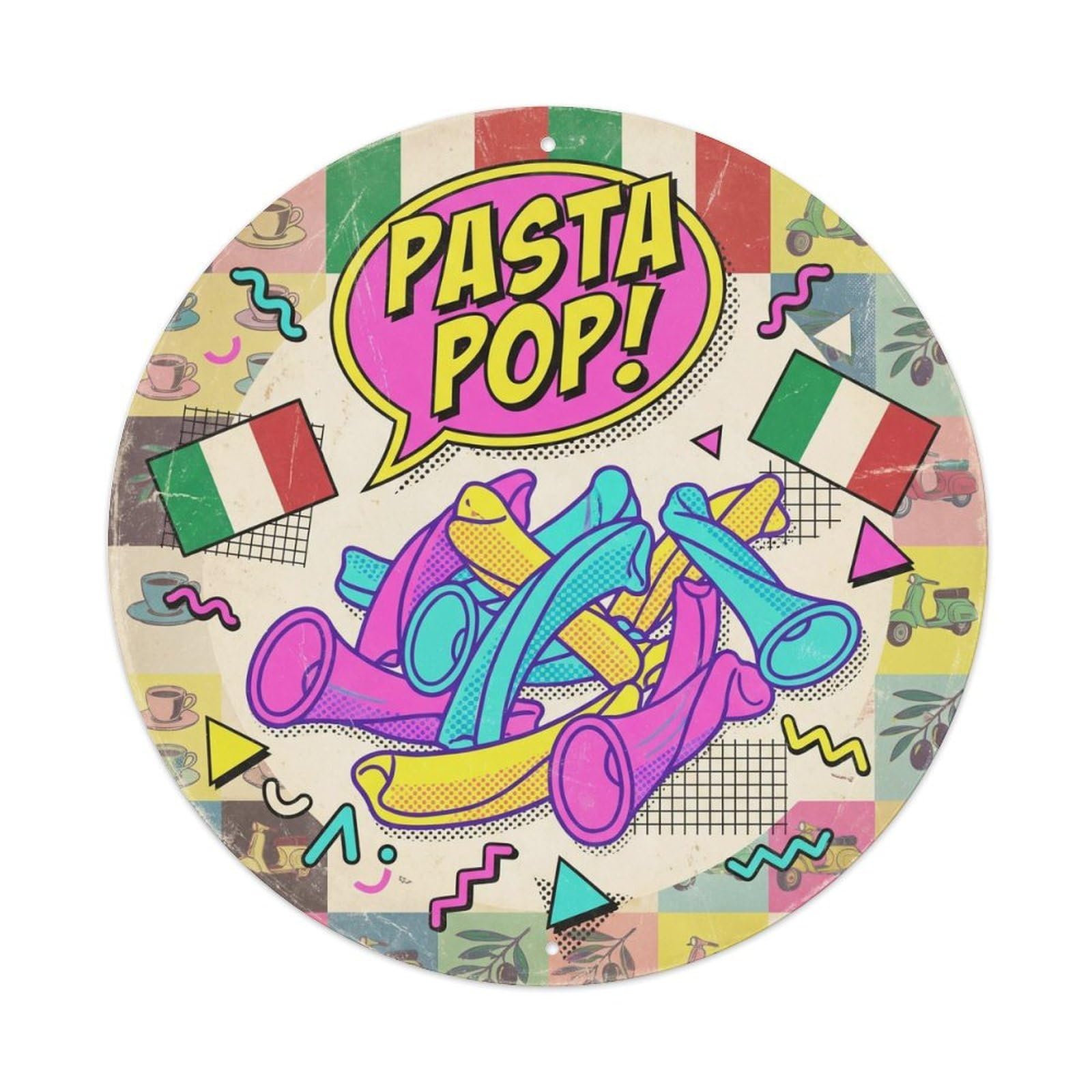 Pasta Sauce Memphis Pop Italian Restaurant Metal Tin Sign