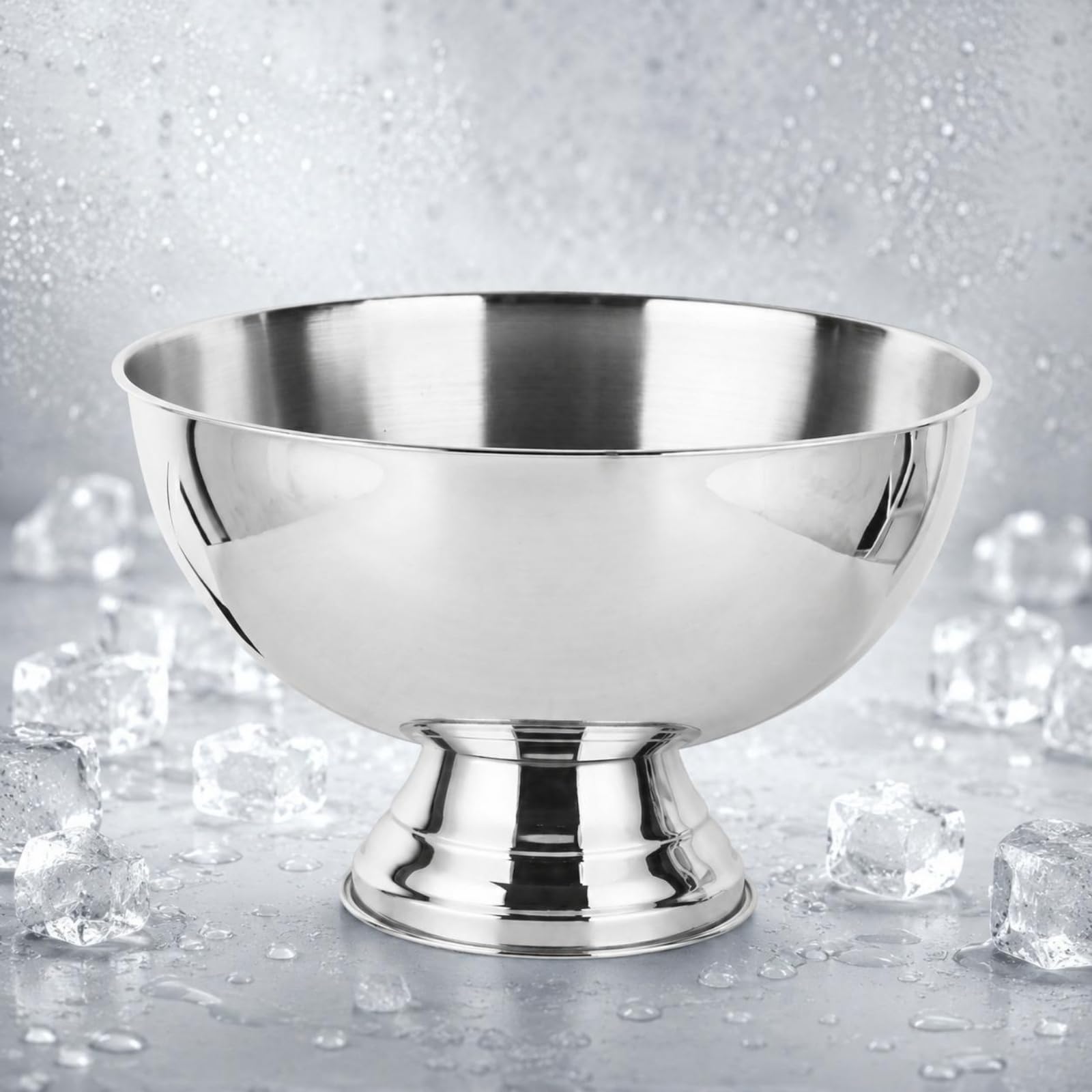 Secchiello per Champagne Secchiello Ghiaccio Ciotola Vino Birra in Acciaio Inox Struttura Robusta Base Pedestallo Stabilità Elegante Adatto per Banchetti Matrimoni Compleanni, Oro Rosa