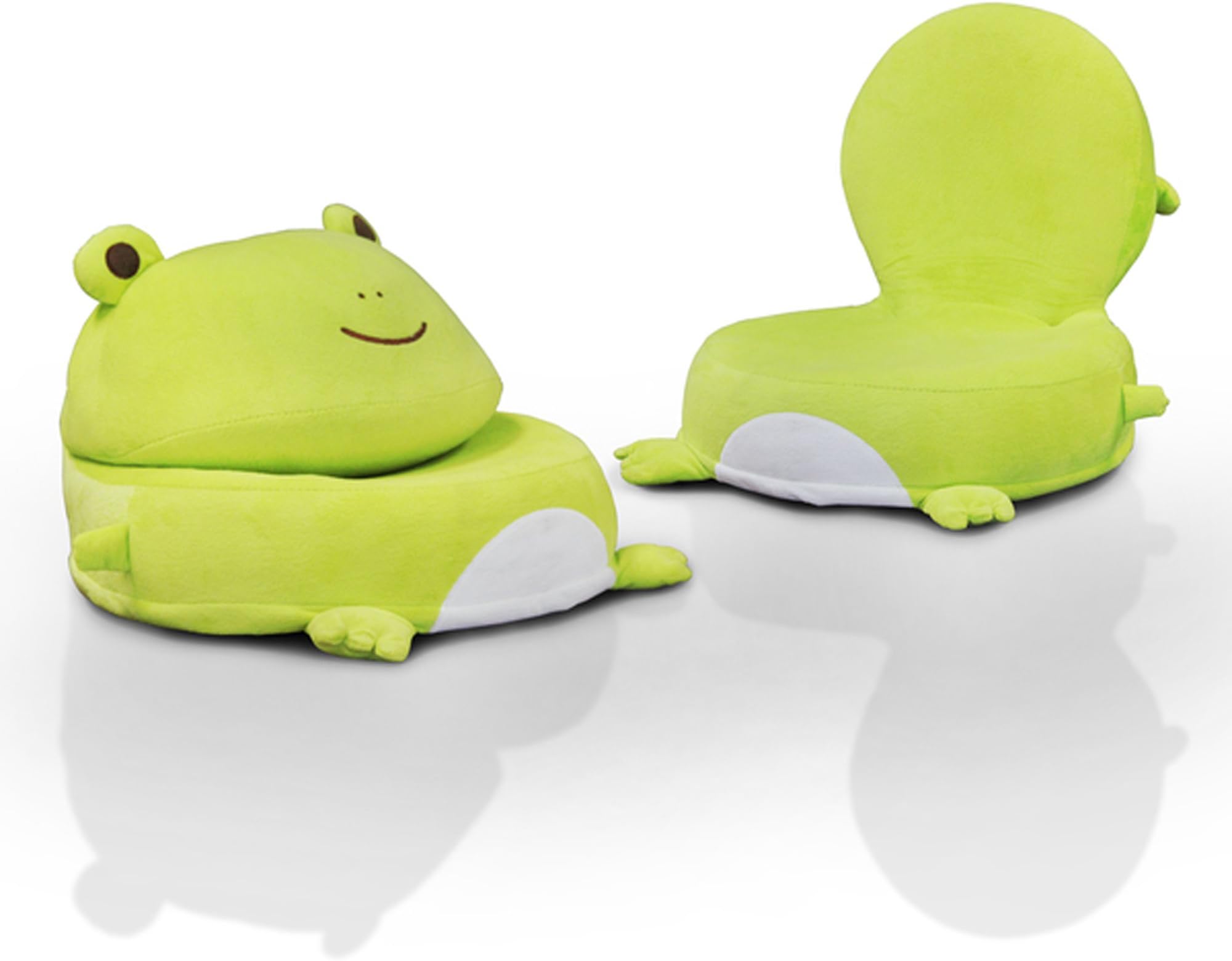 Critter Crew Folding Chairs for Kids - Plush Microfiber Themed Kids Folding Chair - Foam Cushion Toddler Playroom Seat - Colorful (Frog)