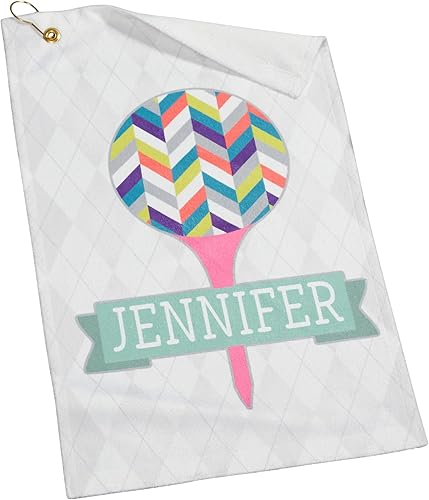 Personalization Universe Sassy Lady - Toalla de golf personalizable, accesorio de golf personalizable para mujeres, 50% algodón/50% poliéster, rosa,