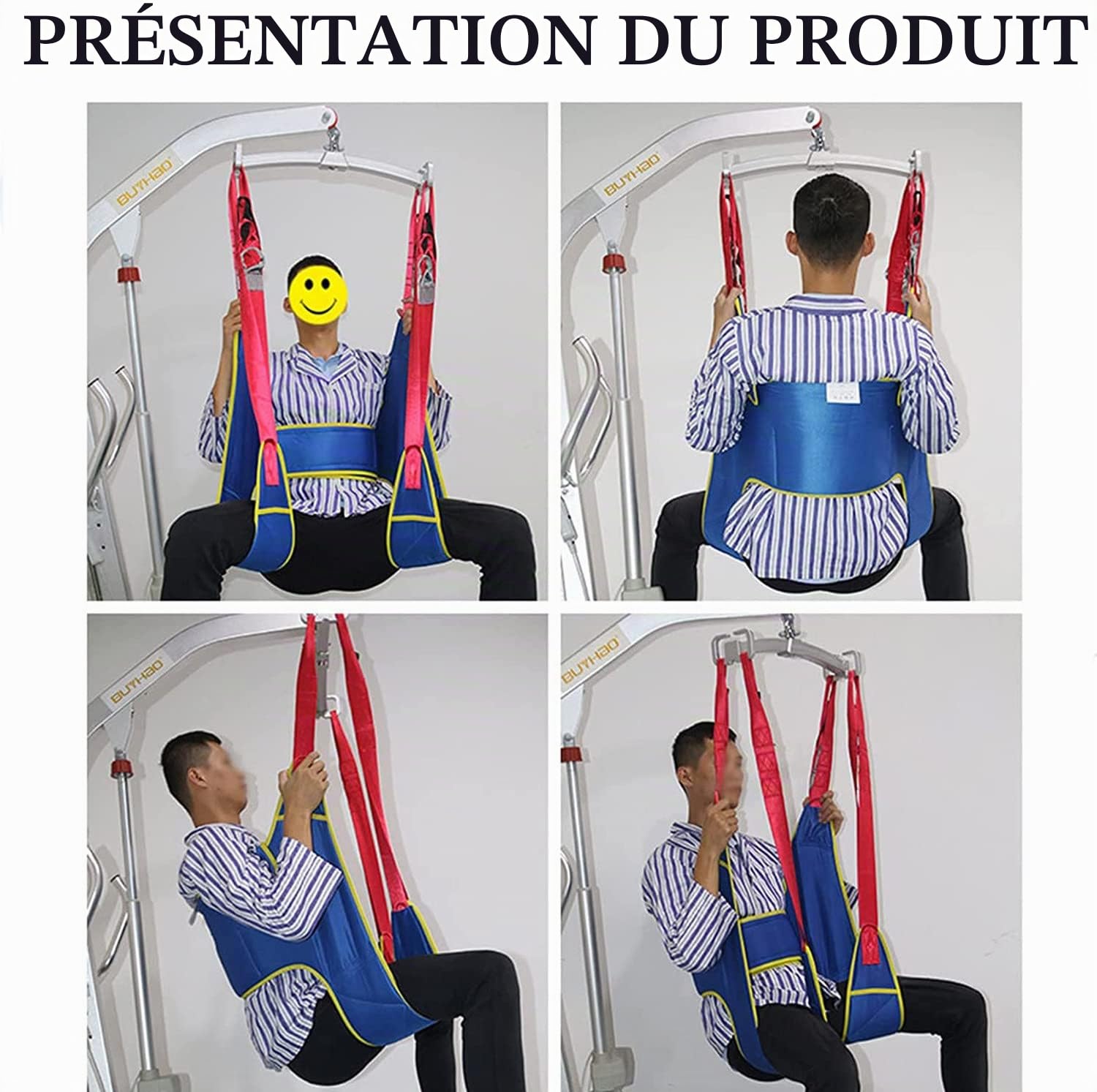 Lève Patient, Tout Le Corps Harnais de Soulèvement, Harnais de Toilette, Sangle Transfert Médicale, pour Personnes Âgées, Handicapés,M