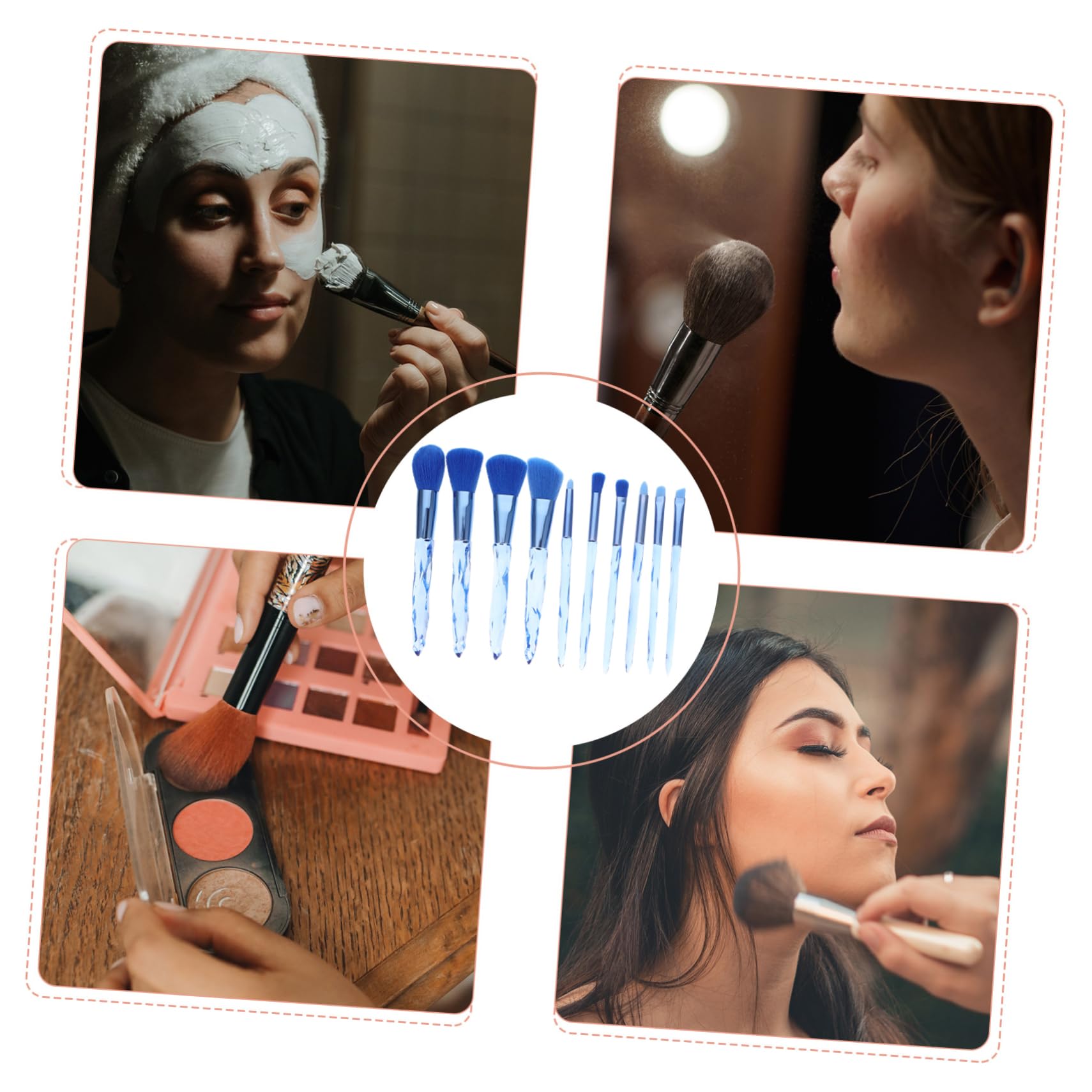 FRCOLOR 30stücke Teiliges Makeup Pinselset Mit Transparentem Kristallgriff Professionelle Schminkpinsel Für Foundation Puder Und Concealer Sanfte Borsten Für Empfindliche Haut Perfektes