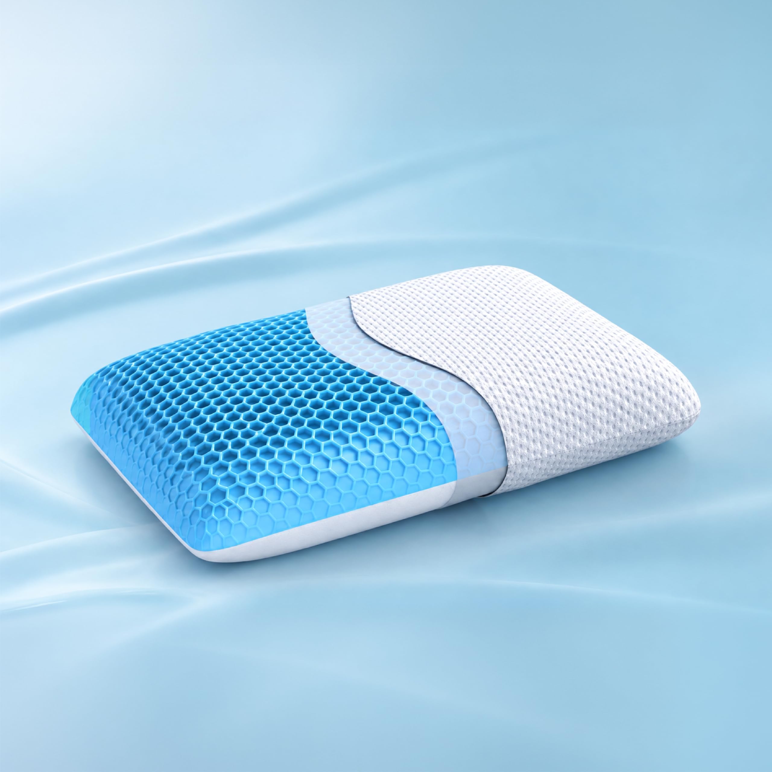 SmartGRID Luxe Hybrid Pillow | Neck & Shoulder Support Sleeping Pillow | Ideal for Back & Side Sleepers | 24 x 16 Inches | 5" Height | White | Pack of 1