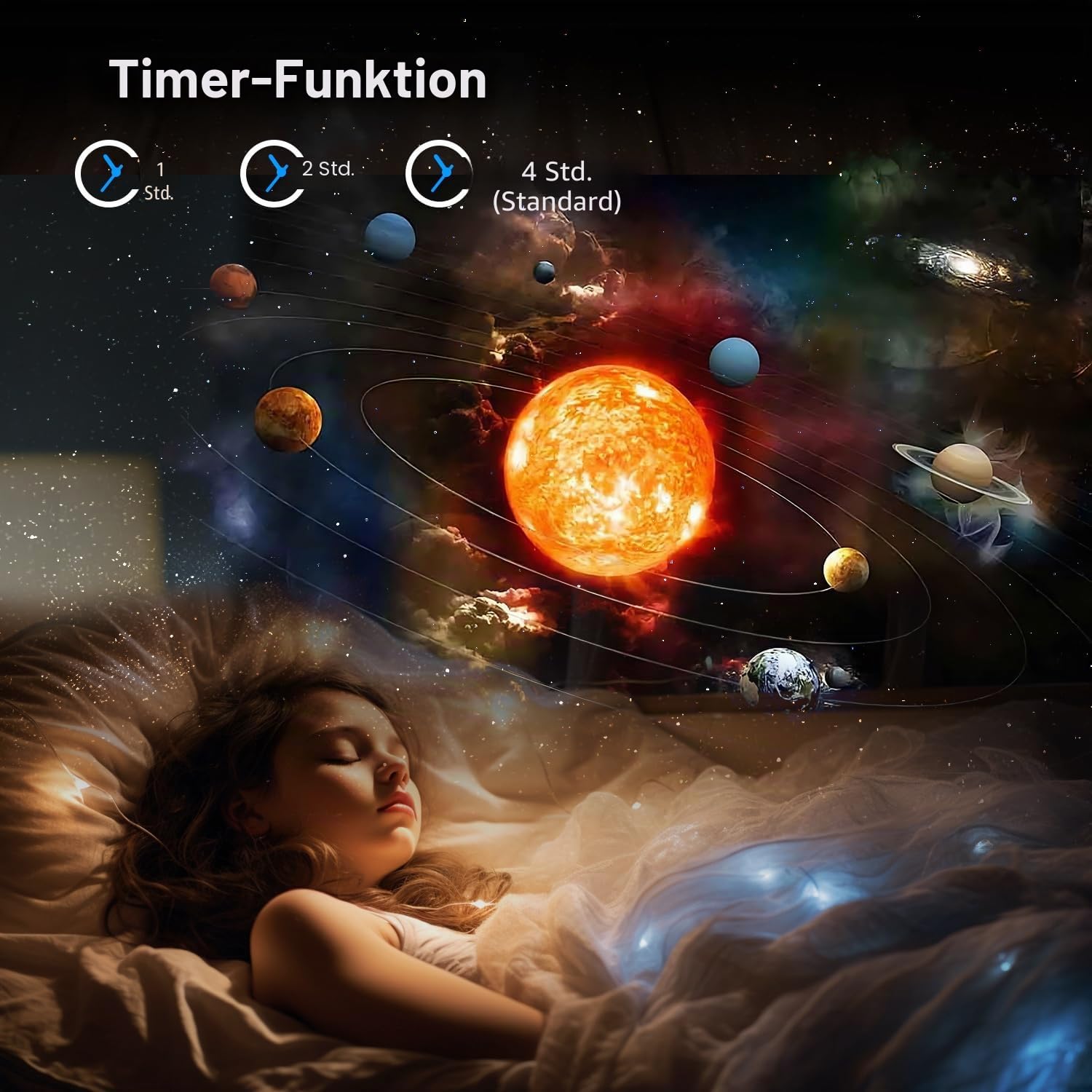 Mexllex Planetarium Sternenhimmel Projektor,12 Planeten Discs, Galaxy Projektor Lampe Sternenhimmel für Schlafzimmer, LED Sternenhimmel Projektor für Kinder(schwarz)