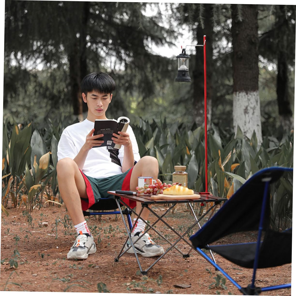 Garneck Portable Camping Light Stand Solar Lantern Holder for Outdoor Tent Foldable Lantern Stand