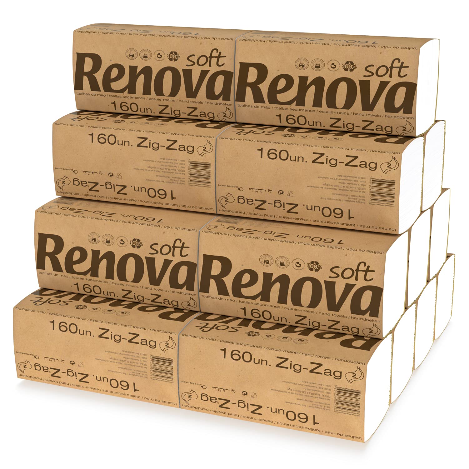 Renova Ręczniki Zig-Zag – 20 opakowań po 160 sztuk