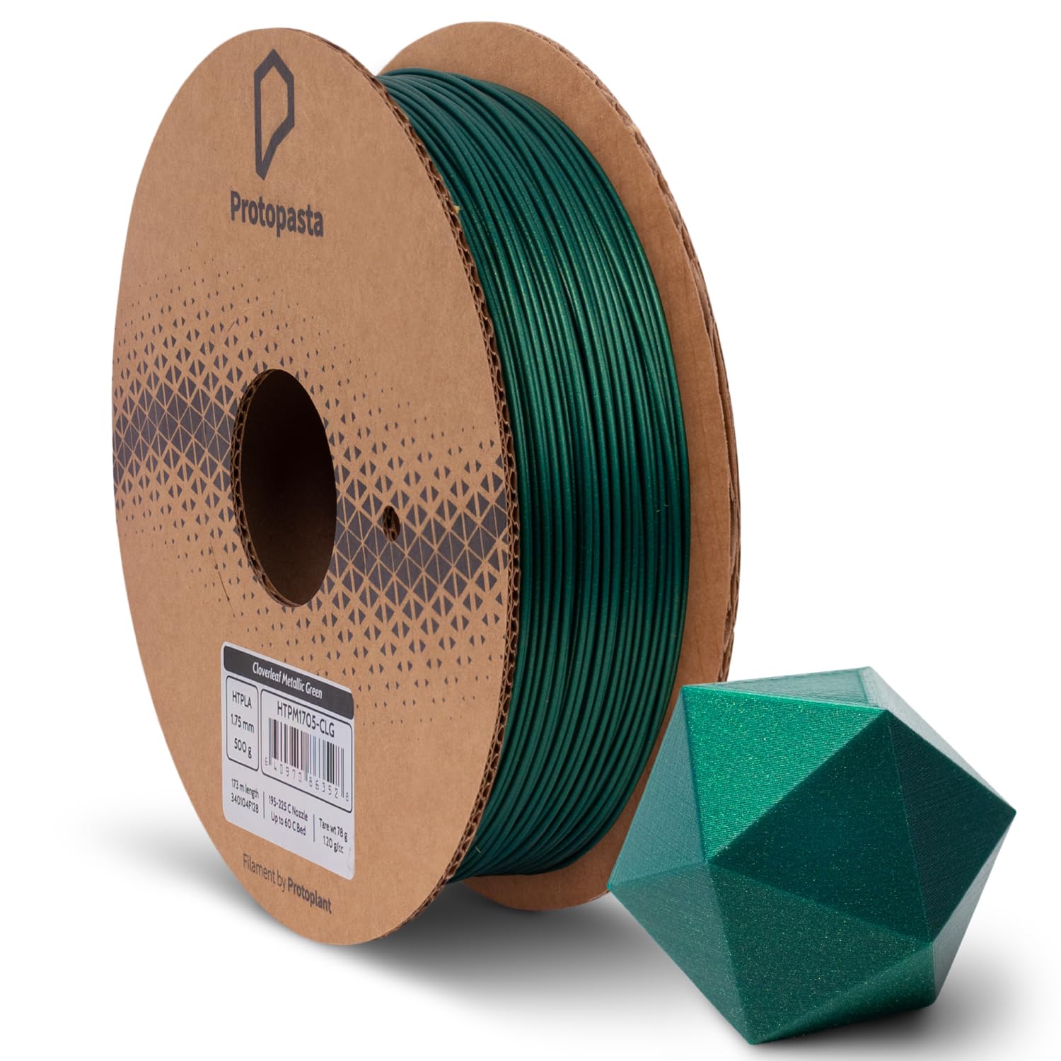 Cloverleaf HT PLA Bobine de 500 g Vert métallisé 1,75 mm