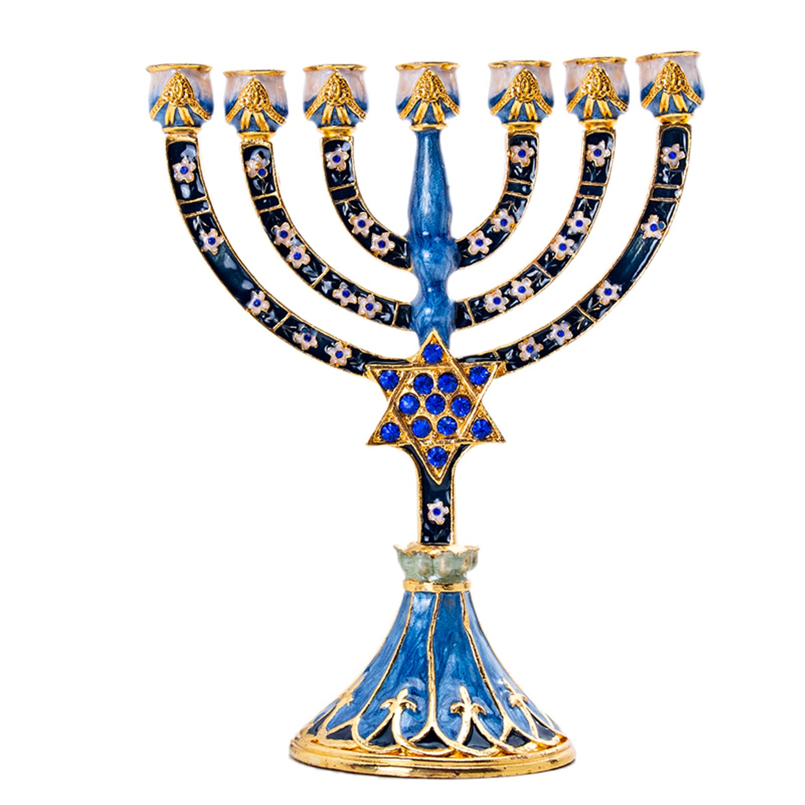 Buy Candleholder7 Branch Magen David Menorah Candle Candle Holder Strass Bejeweled Hebrew Israel