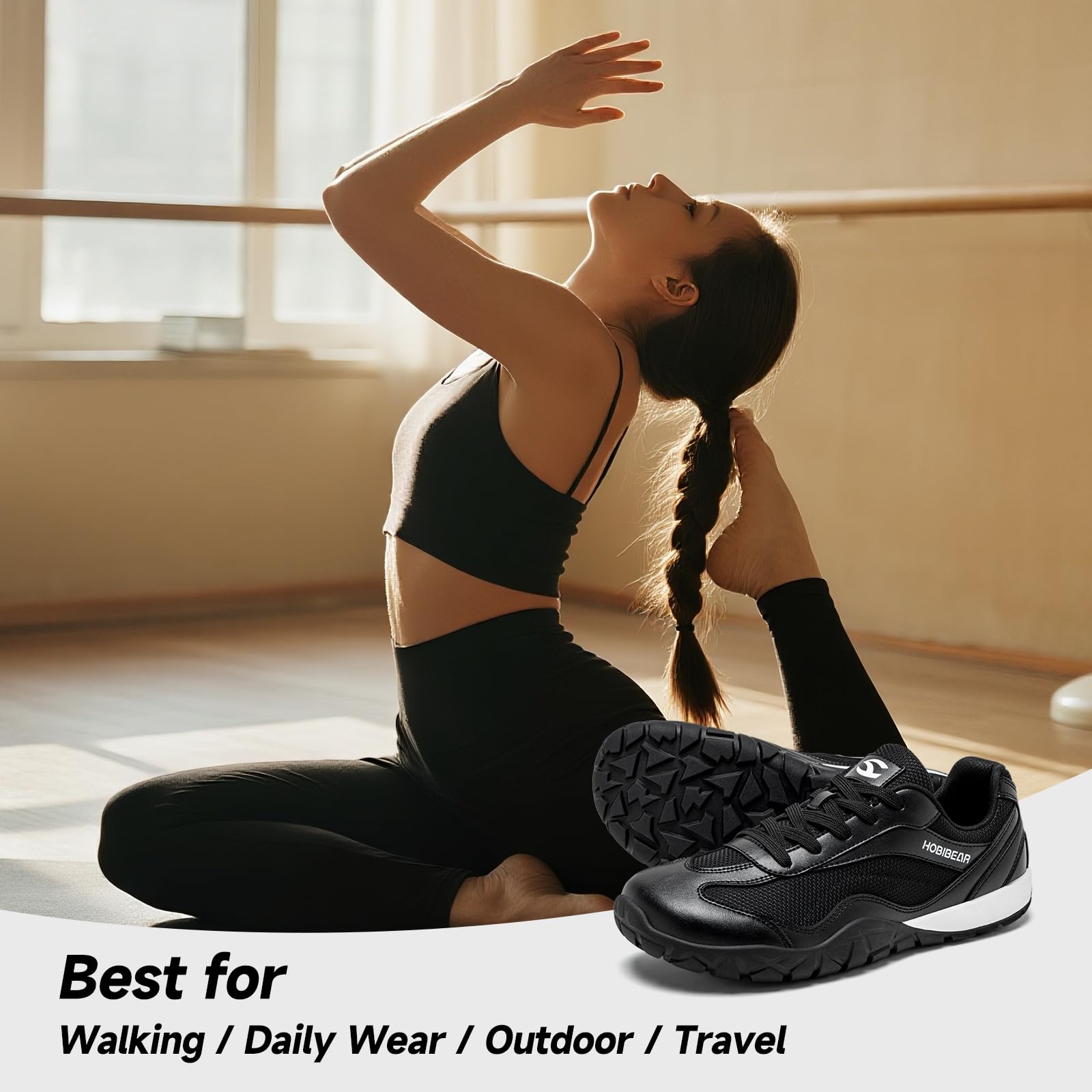 HOBIBEAR Scarpe da ginnastica a piedi nudi per donne e uomini, scarpe da ginnastica a punta larga, unisex, causali, antiscivolo